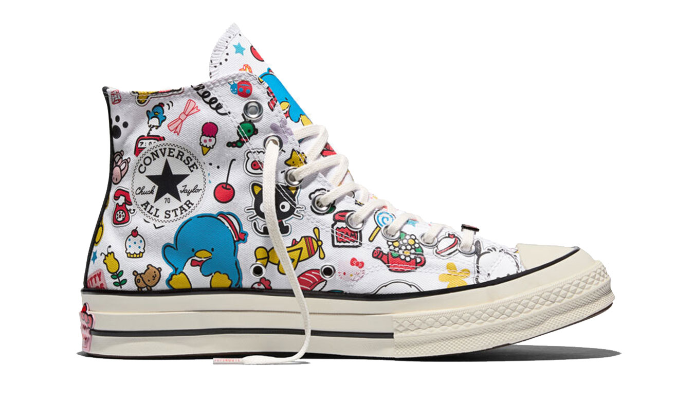 Levně Converse x Hello Kitty And Friends Chuck 70 Stickers 4.5 - Dámské - Tenisky Converse - Bílé - A17696C