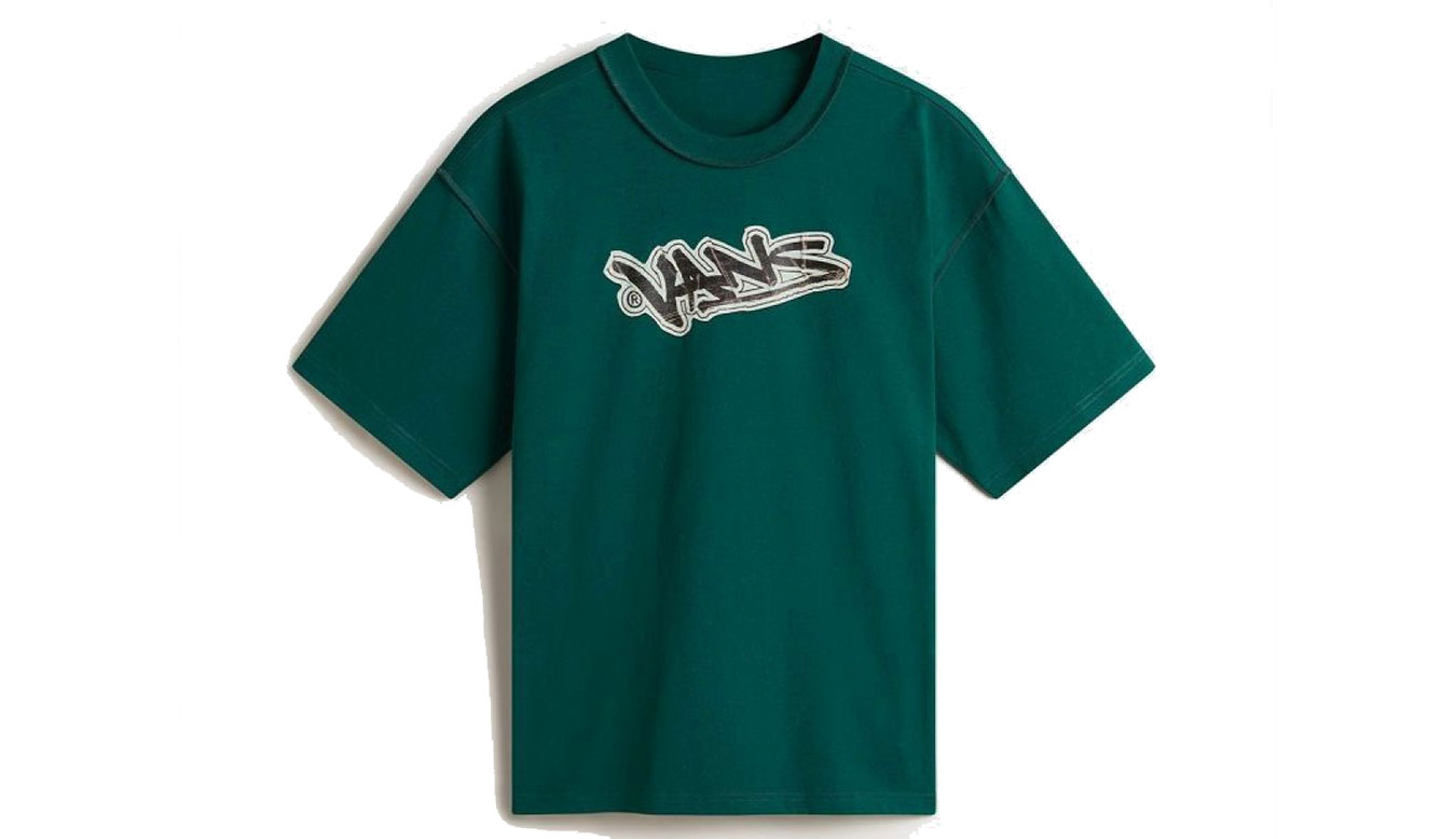 Vans LX Slap SS Tee Rain Forest - Pánské - Triko Vans - Zelené - VN000MGUCI2 - Velikost: XL