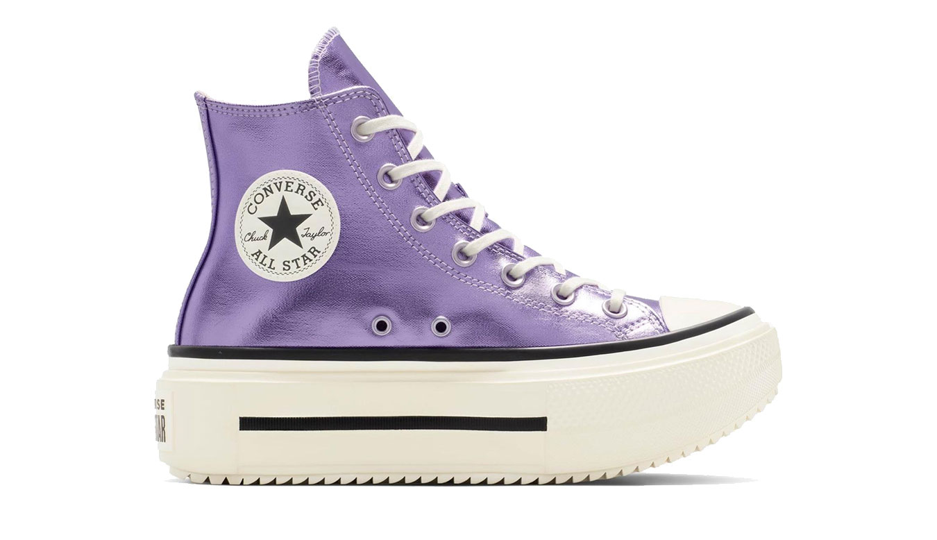 Converse Chuck Taylor All Star Lift Double Stack Metallic - Dámské - Tenisky Converse - Fialové - A15163C - Velikost: 40