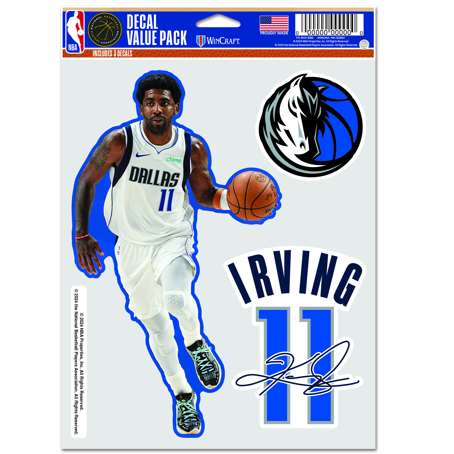 Levně WinCraft NBA Kyrie Irving Dallas Mavericks Multi Use Decal - Unisex - Nálepky WinCraft - Vícebarevné - 77366324