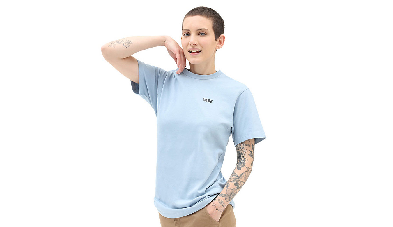 Vans Left chest Logo - Pánské - Triko Vans - Modré - VN0A7RSRBD2 - Velikost: S