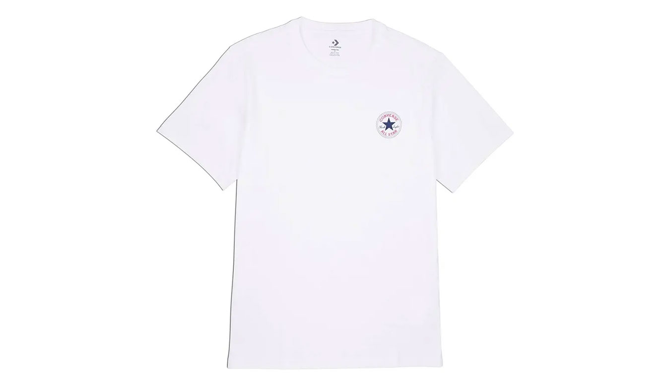 Levně Converse Go-To Mini Patch T-Shirt M - Pánské - Triko Converse - Bílé - 10026565-A01