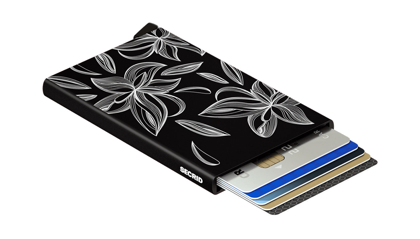 Secrid Cardprotector Laser Magnolia Black - Unisex - Doplněk Secrid - Černé - CLa-Magnolia-Black - Velikost: UNI
