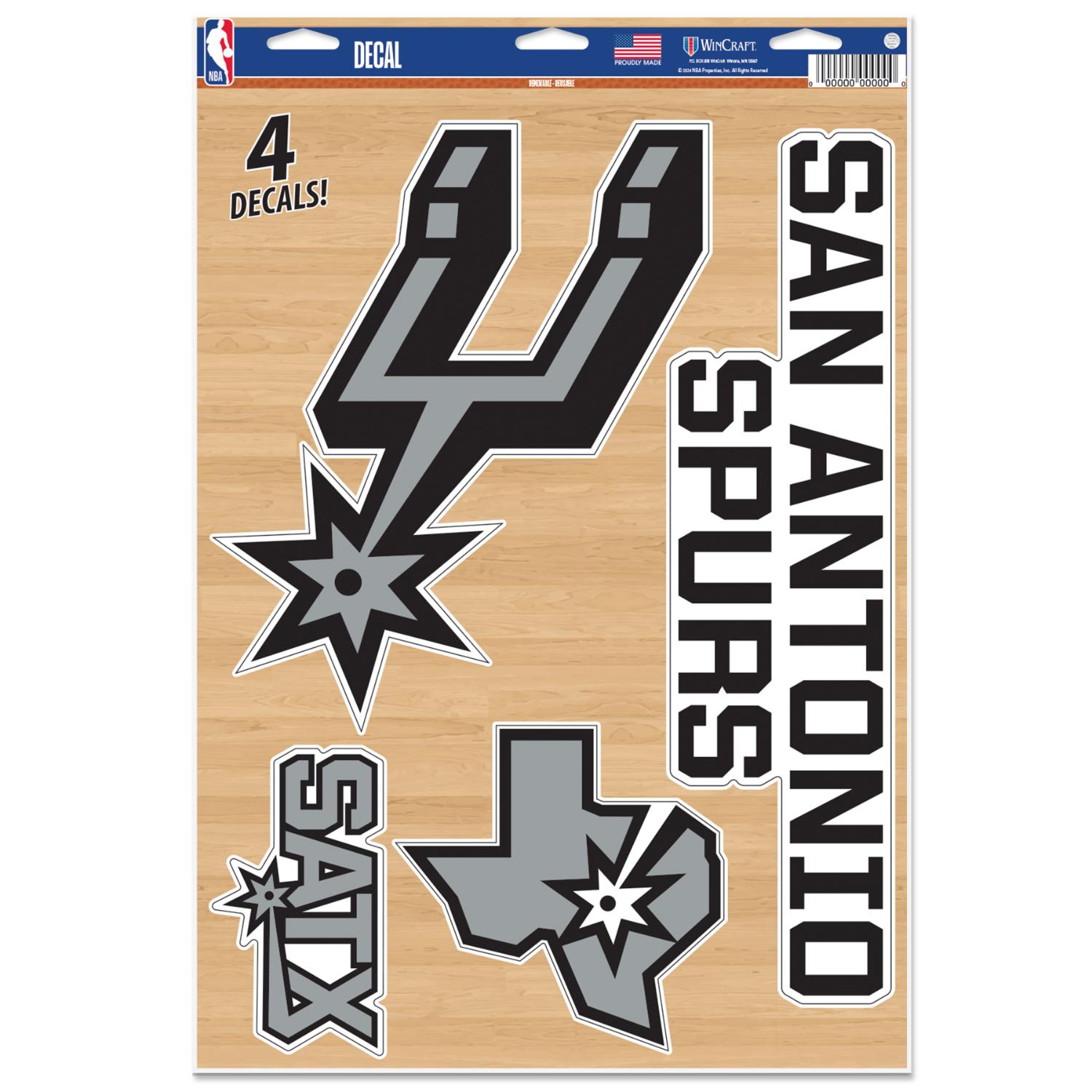 Levně WinCraft NBA 11x17 San Antonio Spurs Multi-Use Decal - Unisex - Nálepky WinCraft - Černé - 87055324
