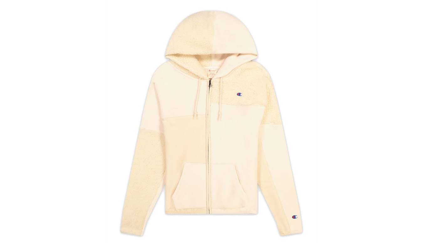 Champion Patchwork Velour Fleece ZIP-UP - Dámské - Mikina Champion - Bílé - 113506-F20-YS094 - Velikost: M