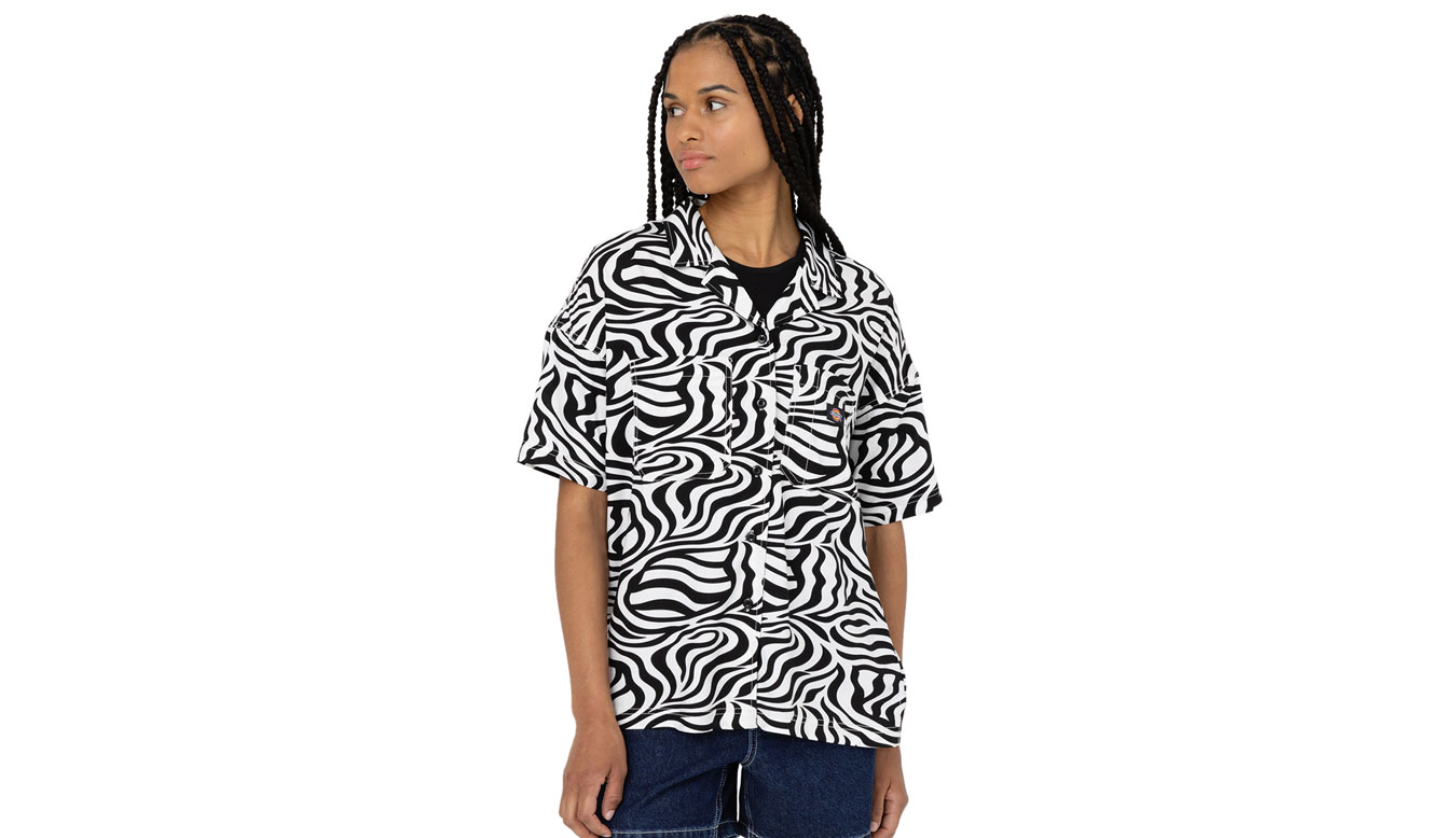 Dickies Leesburg Shirt W Cloud Zebra - Dámské - Triko Dickies - Růžové - DK0A4Y7TF31 - Velikost: S