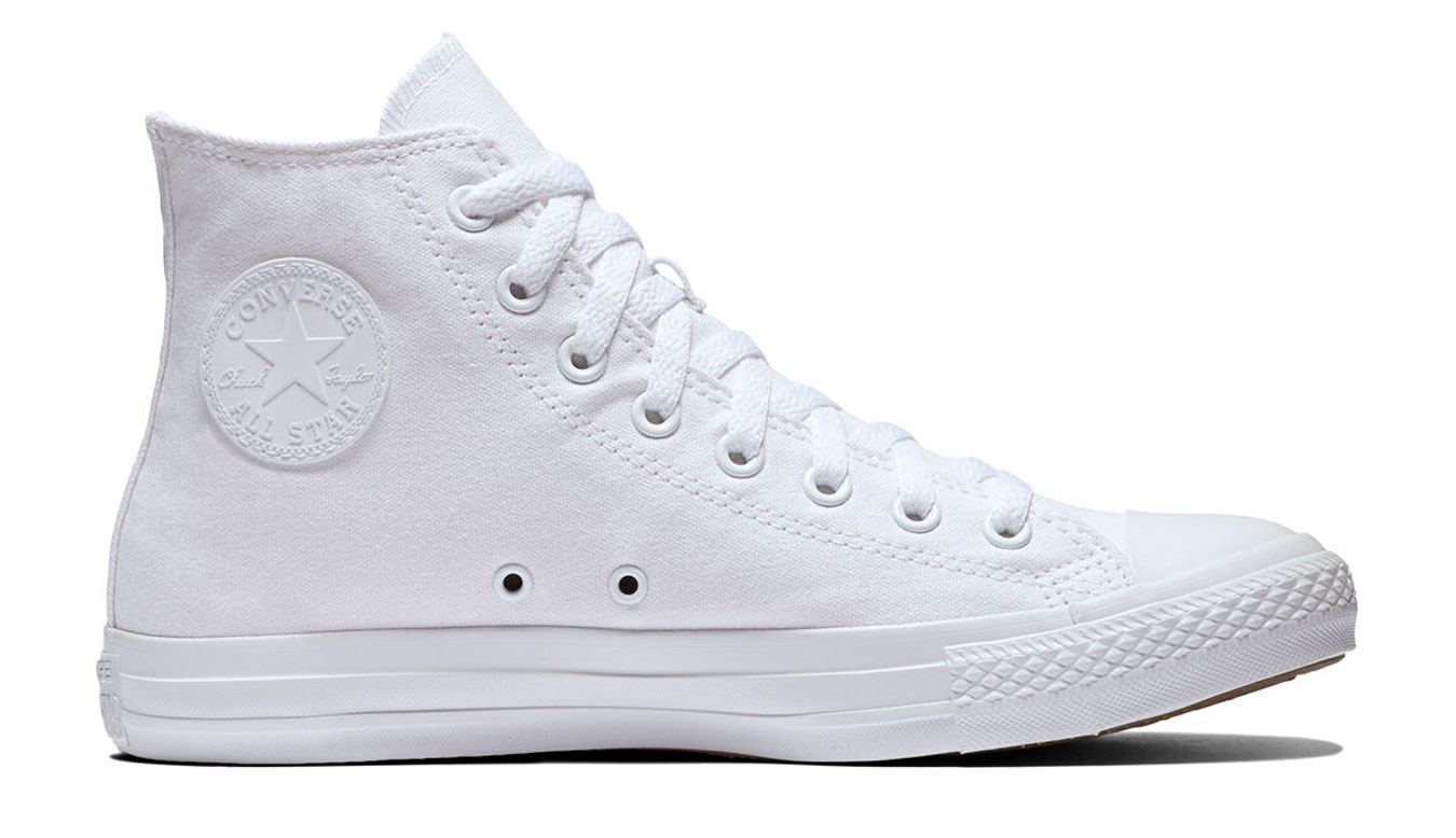 Converse Chuck Taylor All Star White Monochrome Hi - Dětské - Tenisky Converse - Bílé - 1U646 - Velikost: 42