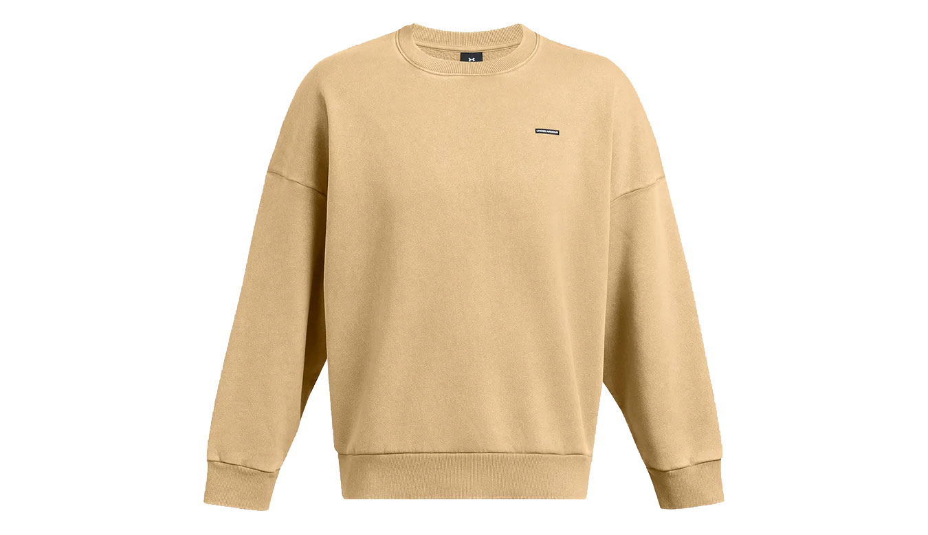 Under Armour M Icon Heavyweight Fleece Wash Oversized Crew - Pánské - Mikina Under Armour - Hnědé - 1386553-263 - Velikost: M