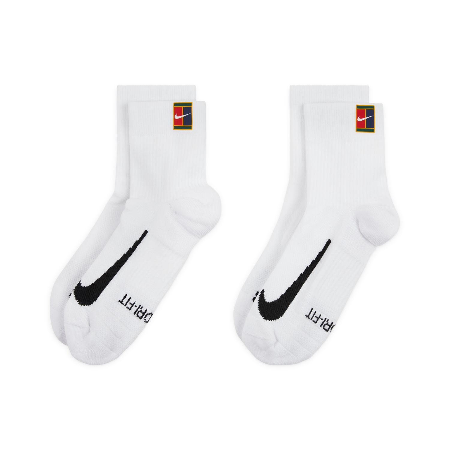 NikeCourt Multiplier Max Tennis Ankle Socks 2-Pack White - Unisex - Ponožky Nike - Bílé - CU1309-100 - Velikost: M