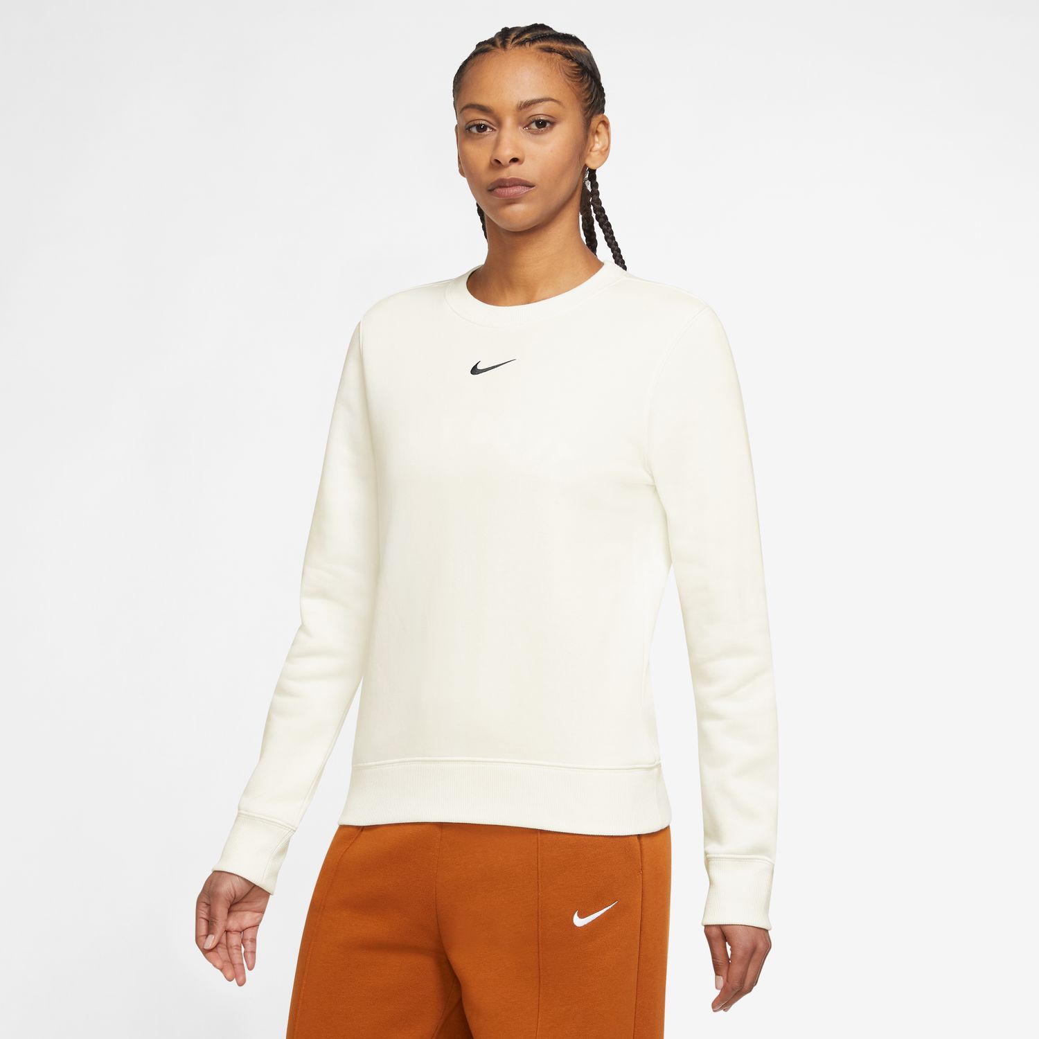 Nike Sportswear Phoenix Fleece Wmns Crew-Neck Sweatshirt Sail - Dámské - Mikina Nike - Bílé - DQ5751-133 - Velikost: XS
