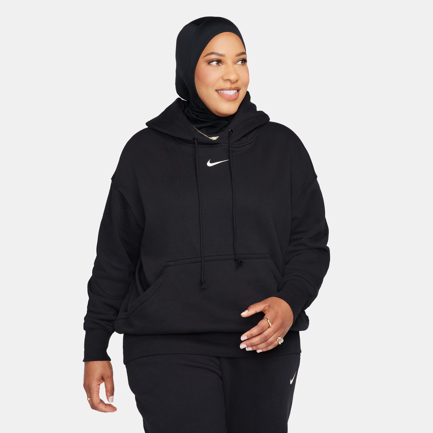 Nike Sportswear Phoenix Fleece Wmns Oversized Pullover Hoodie Black - Dámské - Mikina Nike - Černé - DQ5860-010 - Velikost: XS