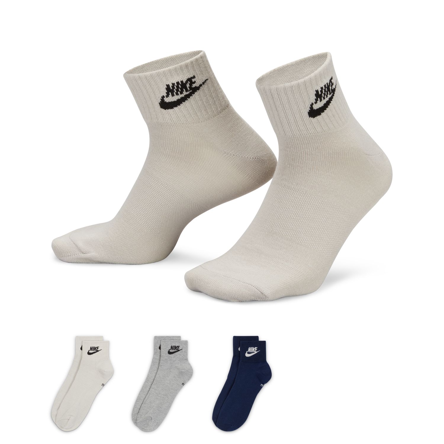 Levně Nike Everyday Essential Ankle Socks 3-Pack Multi-Color - Unisex - Ponožky Nike - Vícebarevné - DX5074-903