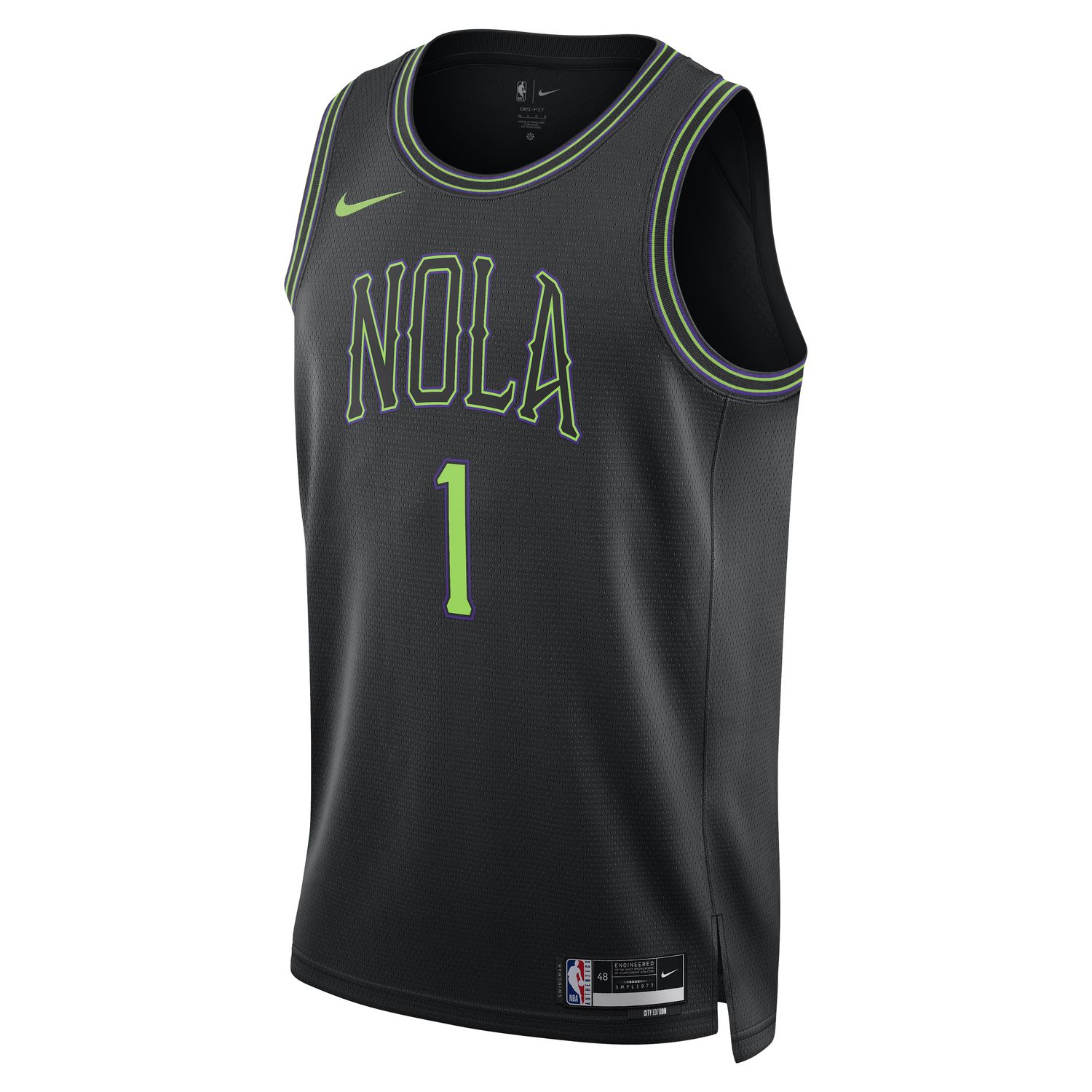 Nike Dri-FIT NBA Zion Williamson New Orleans Pelican City Edition 2023/24 Swingman Jersey - Pánské - Dres Nike - Černé - DX8511-012 - Velikost: L
