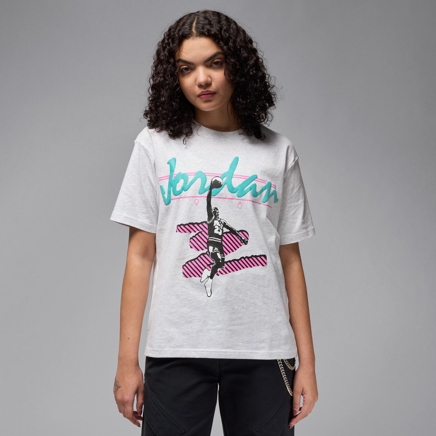 Jordan MVP Graphic Wmns Tee Birch Heather - Dámské - Triko Jordan - Bílé - HJ0129-051
