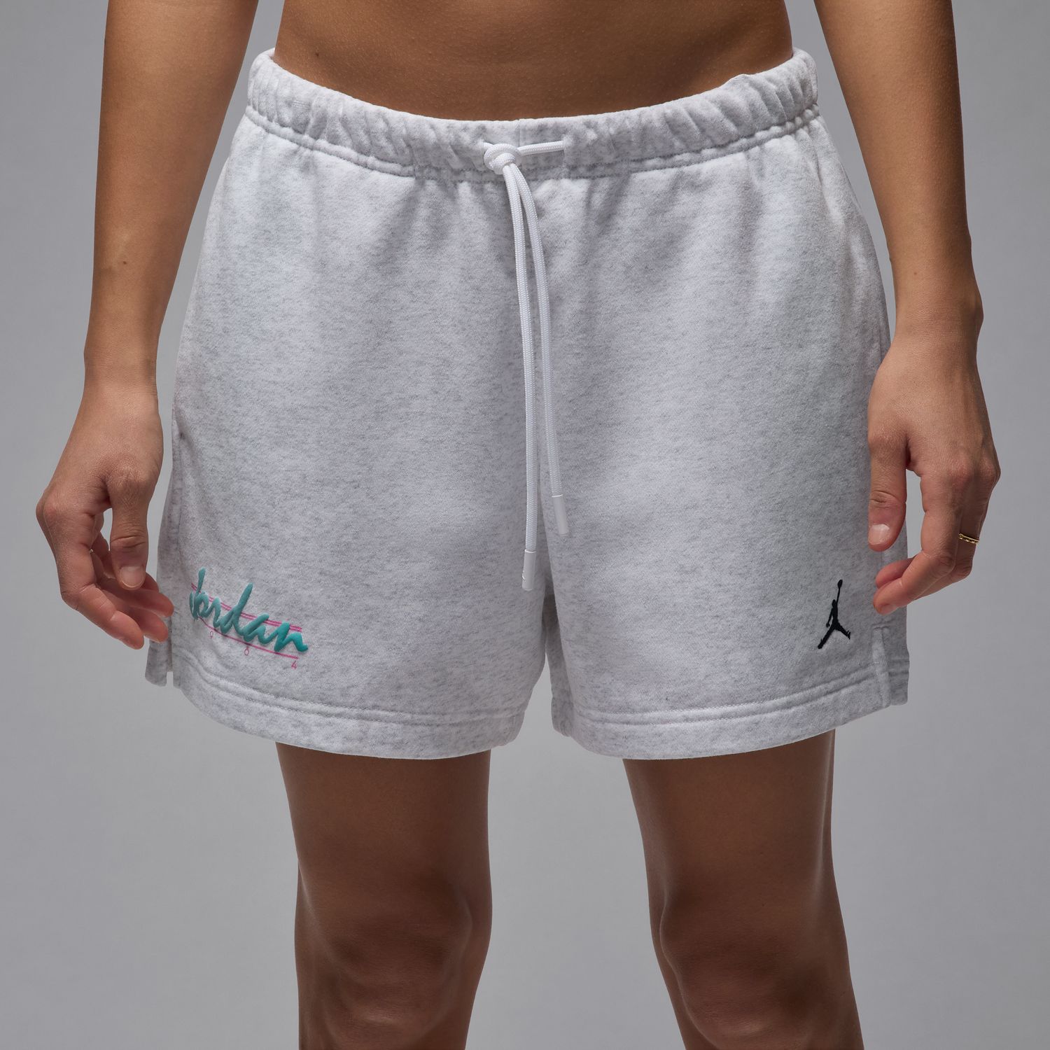 Jordan Brooklyn Fleece Wmns Shorts Birch Heather - Dámské - Kraťasy Jordan - Šedé - HJ0154-051 - Velikost: L