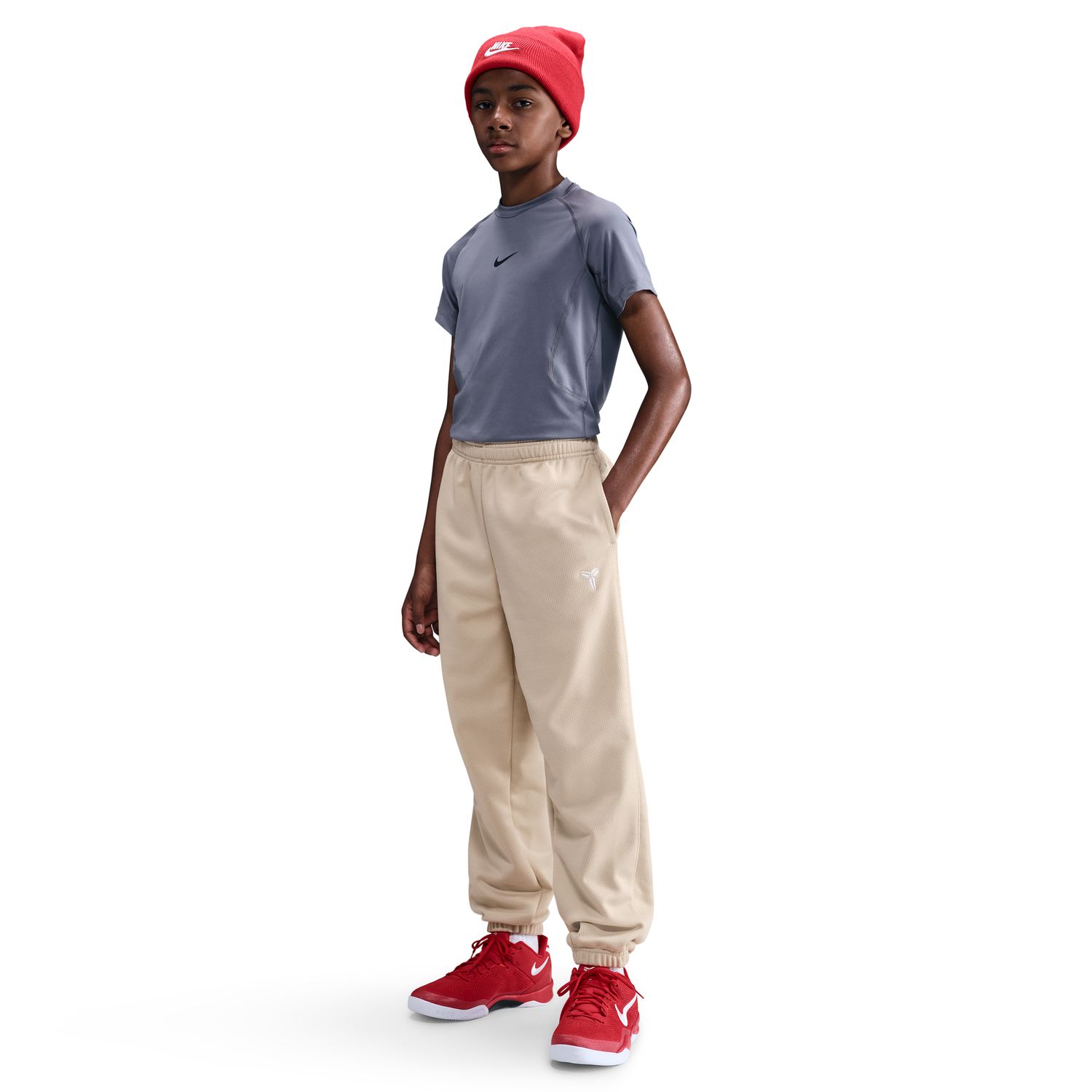 Nike Kobe Big Kids' Therma-FIT Pants Sanddrift - Dětské - Kalhoty Nike - Bílé - HJ1015-126 - Velikost: XL