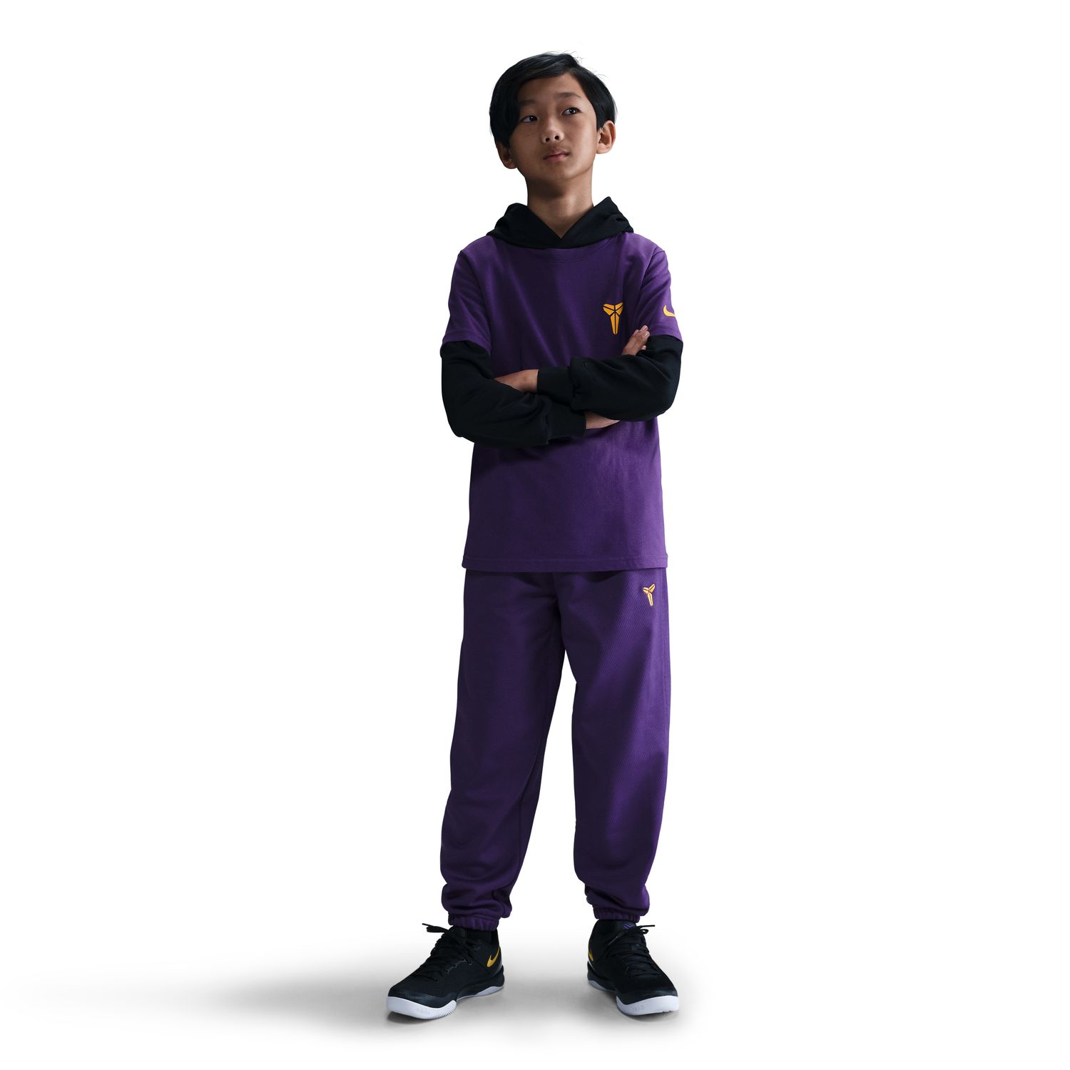 Nike Kobe Big Kids' Therma-FIT Pants Court Purple - Dětské - Kalhoty Nike - Fialové - HJ1015-547 - Velikost: M