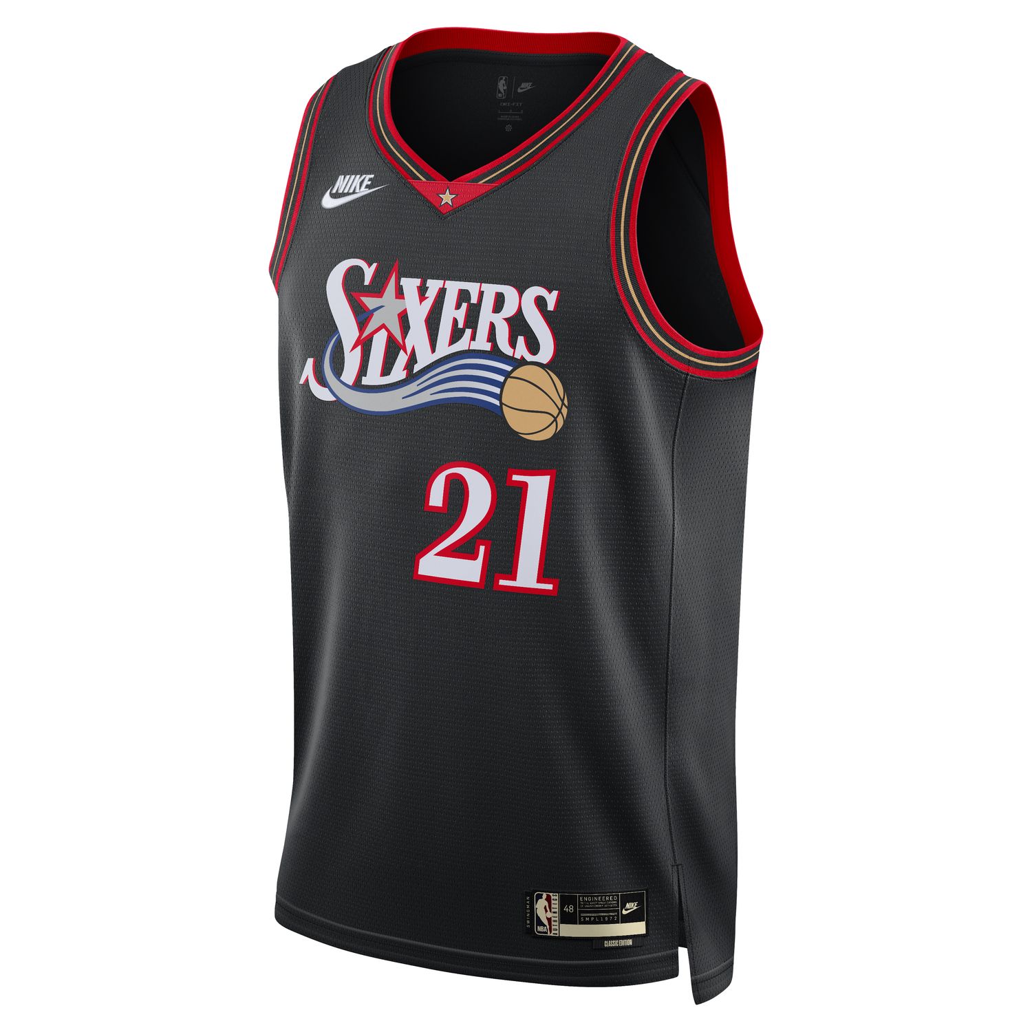 Nike Dri-FIT NBA Philadelphia 76ers 2025/26 Hardwood Classics Swingman Jersey - Pánské - Dres Nike - Černé - HM4778-011 - Velikost: 2XL