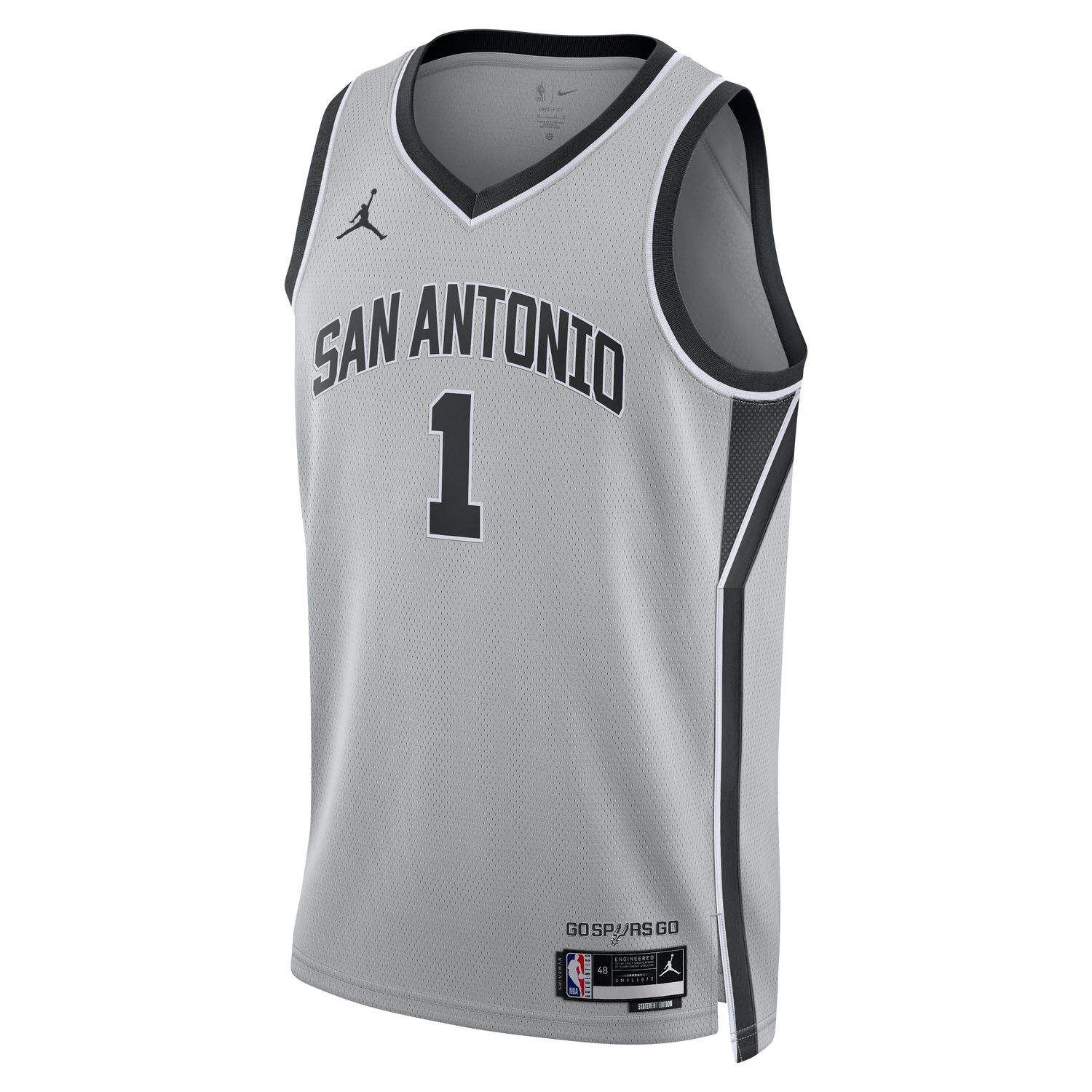 Jordan Dri-FIT NBA San Antonio Spurs 2025/26 Statement Edition Swingman Jersey - Pánské - Dres Jordan - Šedé - HM4882-007 - Velikost: 2XL
