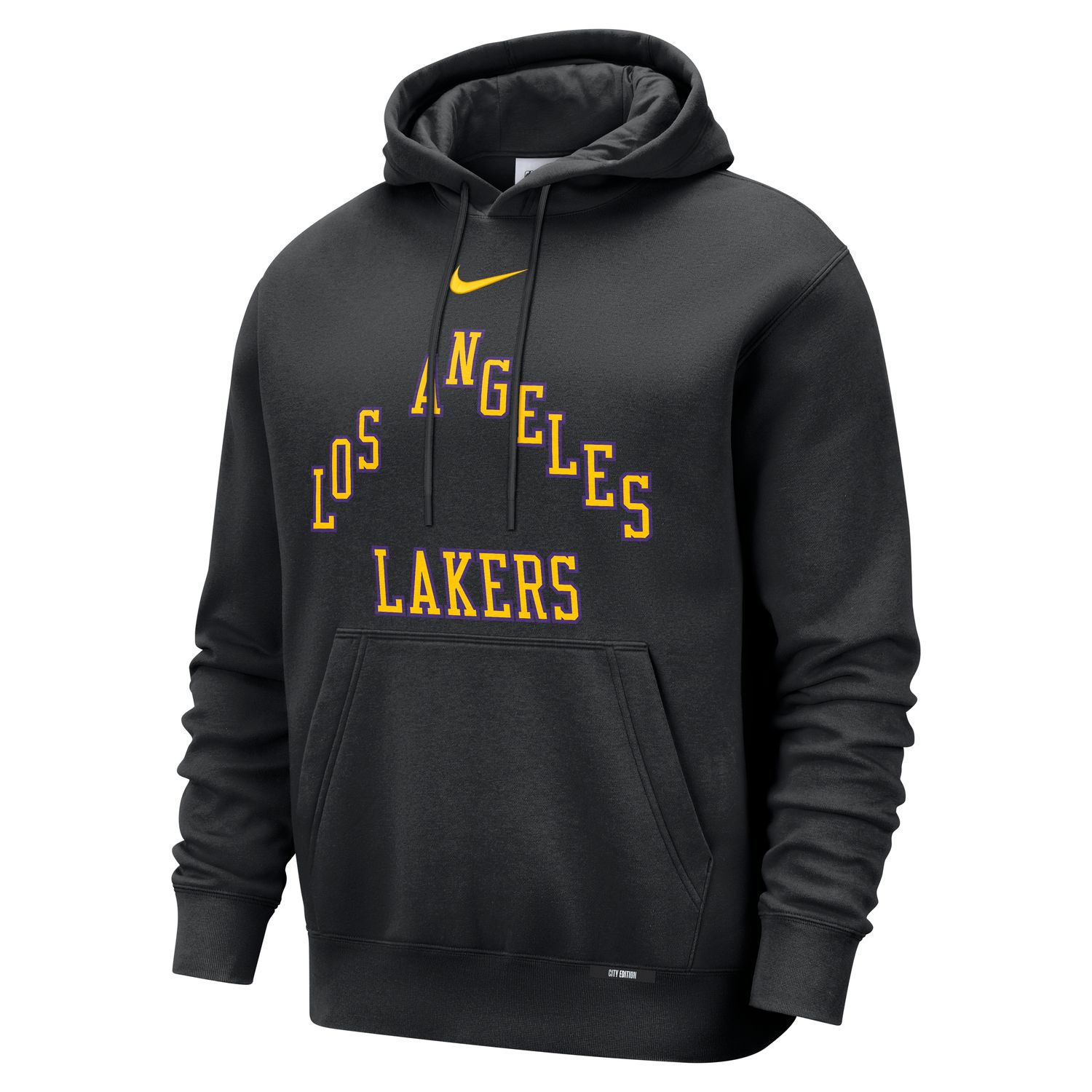 Nike Basketball Club Los Angeles Lakers City Edition Pull-Over Hoodie - Pánské - Mikina Nike - Černé - HQ5538-010 - Velikost: XL