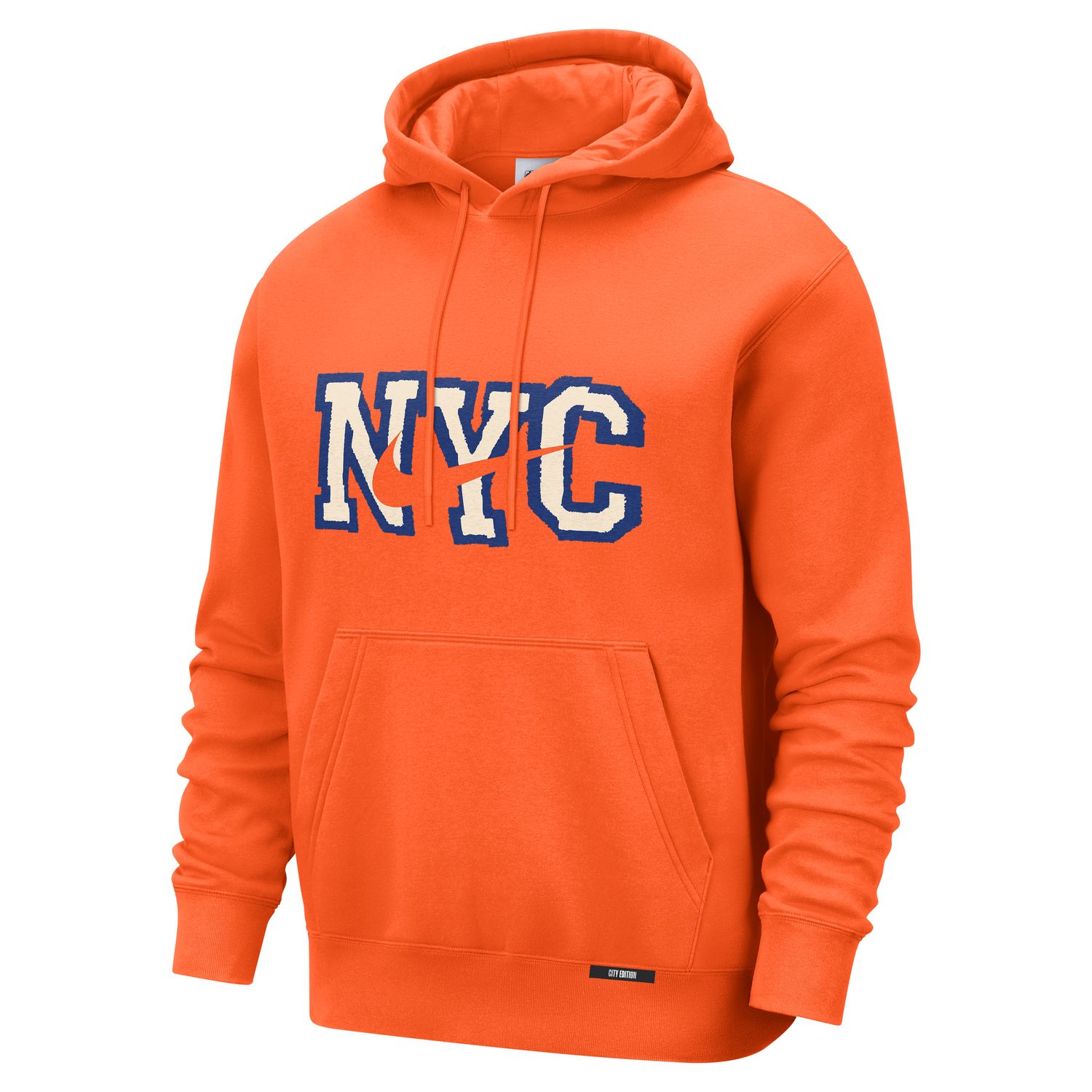 Nike New York Knicks City Edition Club Hoodie - Pánské - Mikina Nike - Oranžové - HQ5554-820 - Velikost: L