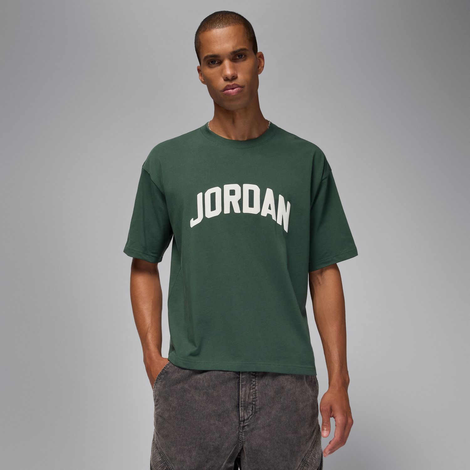 Jordan Flight Essentials Boxy Tee Midnight Green - Pánské - Triko Jordan - Zelené - HQ8935-316 - Velikost: L