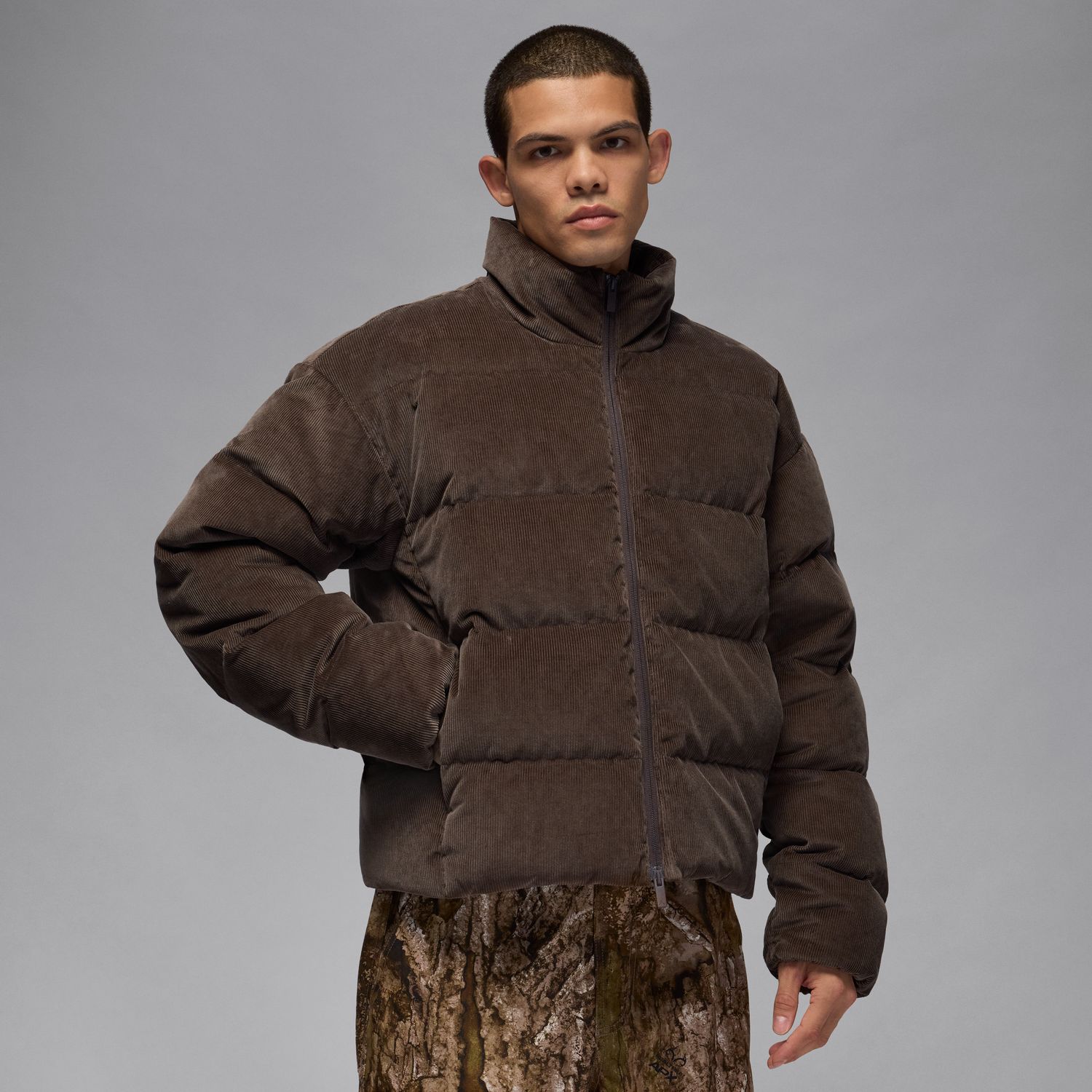 Jordan Flight Down Puffer Jacket Baroque Brown - Pánské - Bunda Jordan - Hnědé - HV0536-237 - Velikost: L