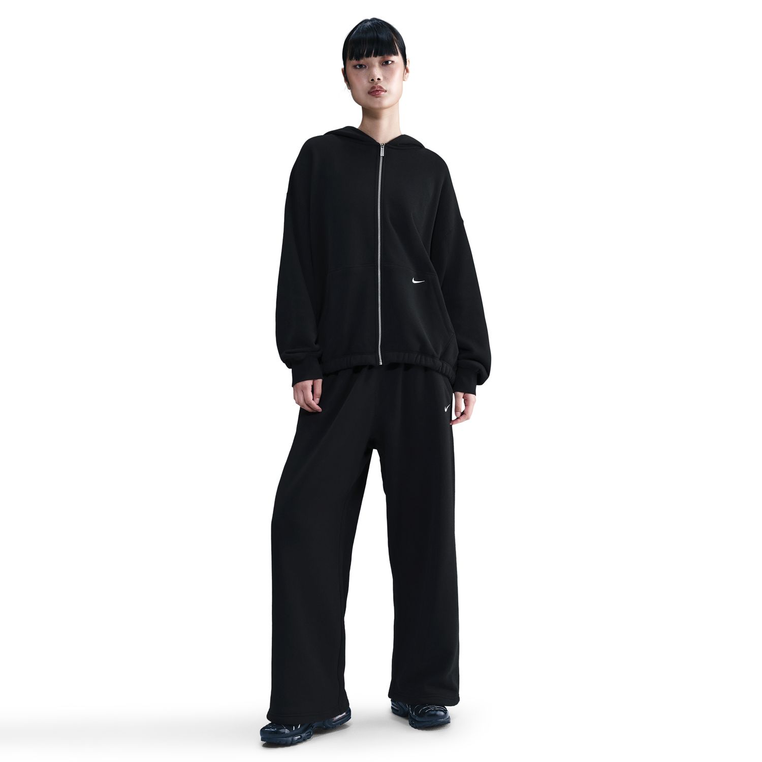 Nike Sportswear Wmns Open-Hem Fleece Pants Black - Dámské - Kalhoty Nike - Černé - HV1947-010 - Velikost: S