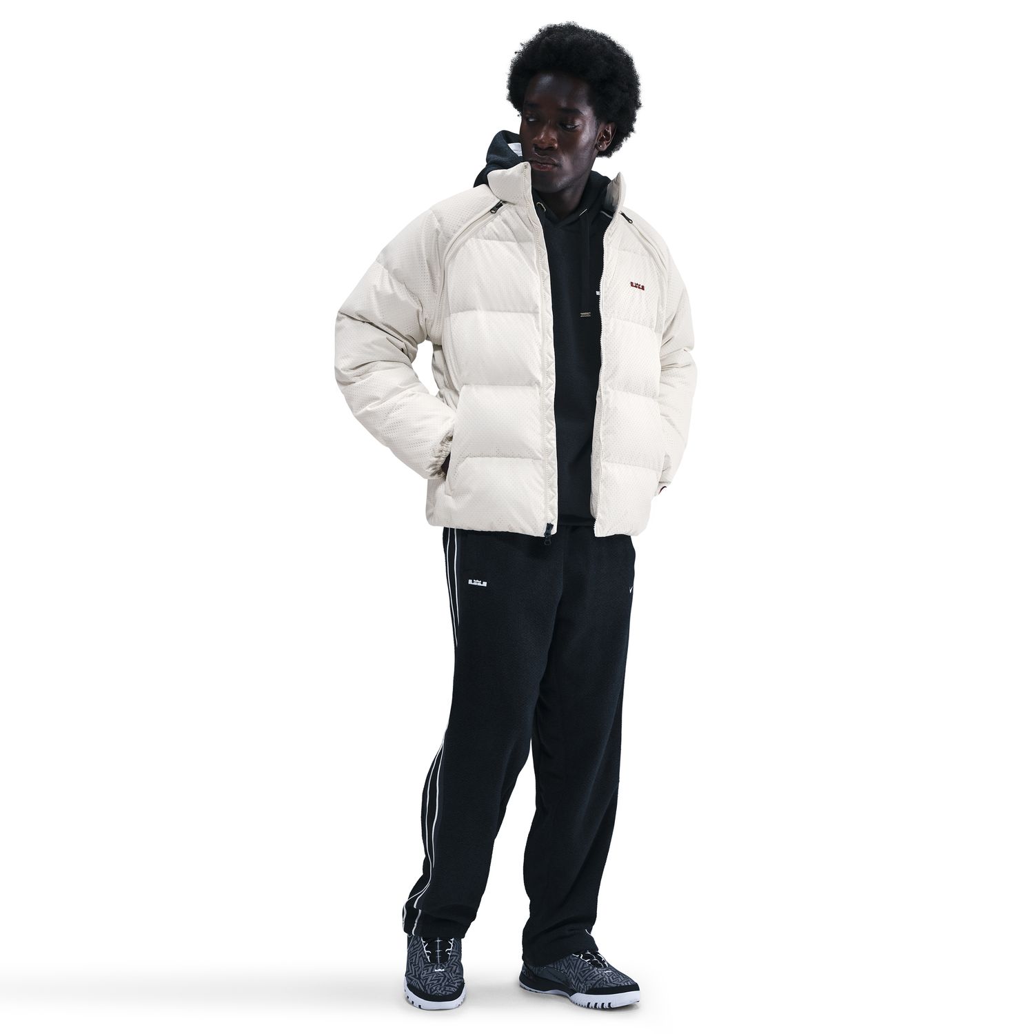 Nike Therma-FIT LeBron Down Jacket Sail - Pánské - Bunda Nike - Bílé - HV3501-133 - Velikost: M