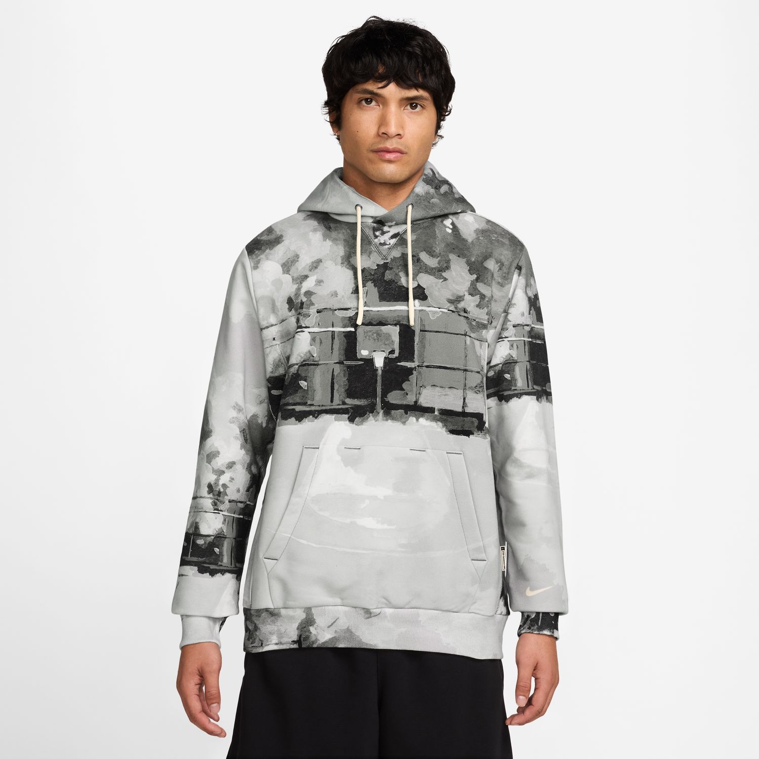 Nike Standard Issue Therma-FIT Pullover Basketball Hoodie Iron Grey - Pánské - Mikina Nike - Šedé - HV3516-068 - Velikost: M