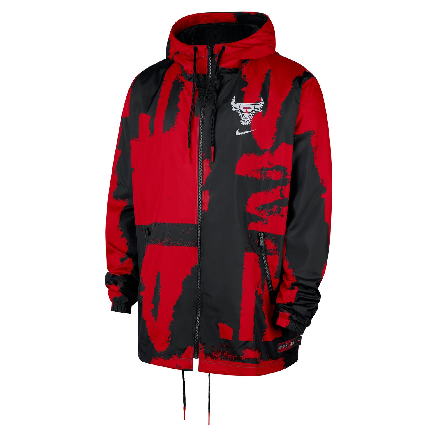 Nike NBA Chicago Bulls Courtside Club Woven Full-Zip Jacket - Pánské - Bunda Nike - Černé - HV9692-010 - Velikost: S