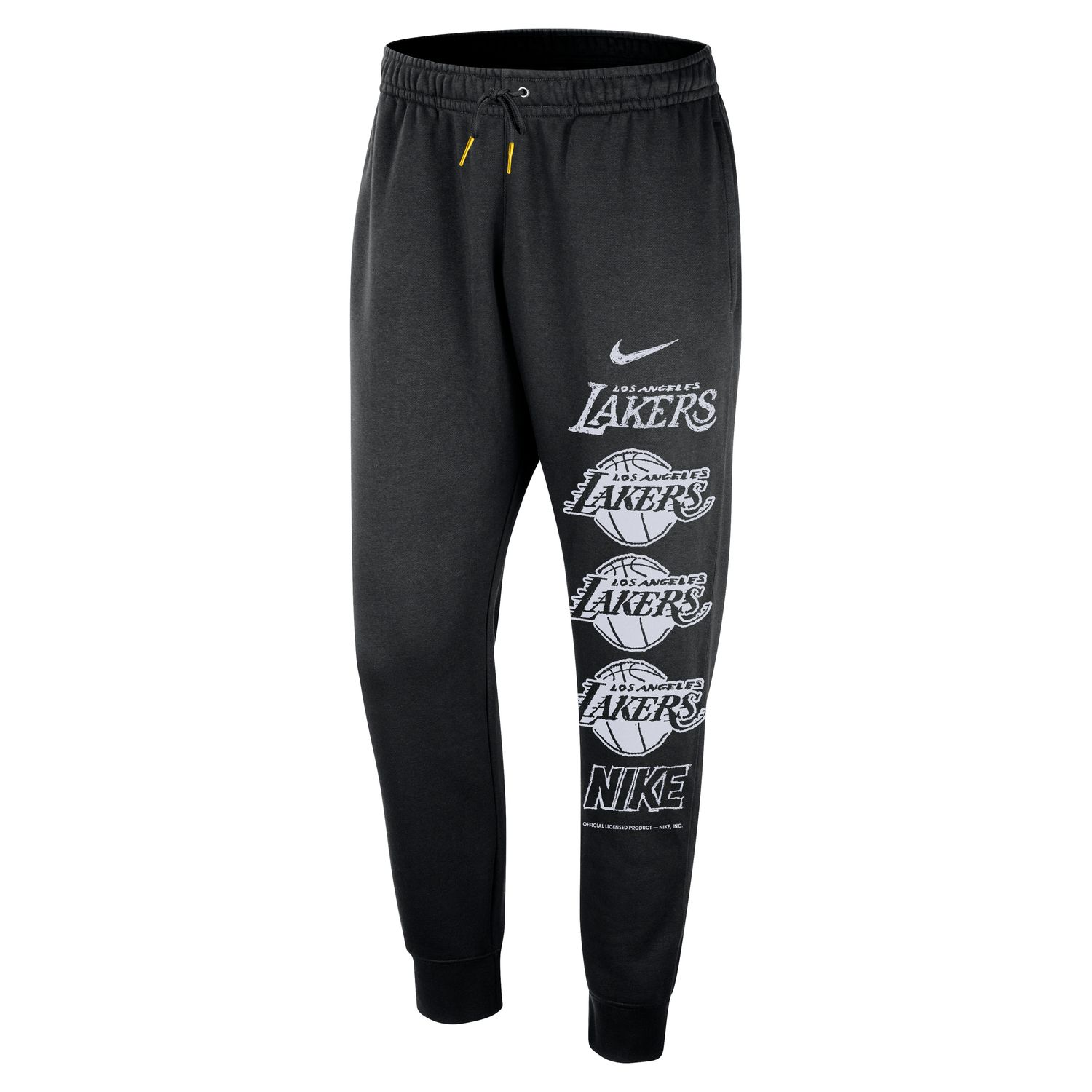 Nike NBA Los Angeles Lakers Courtside Club Fleece Joggers - Pánské - Kalhoty Nike - Černé - IB0025-010 - Velikost: 2XL