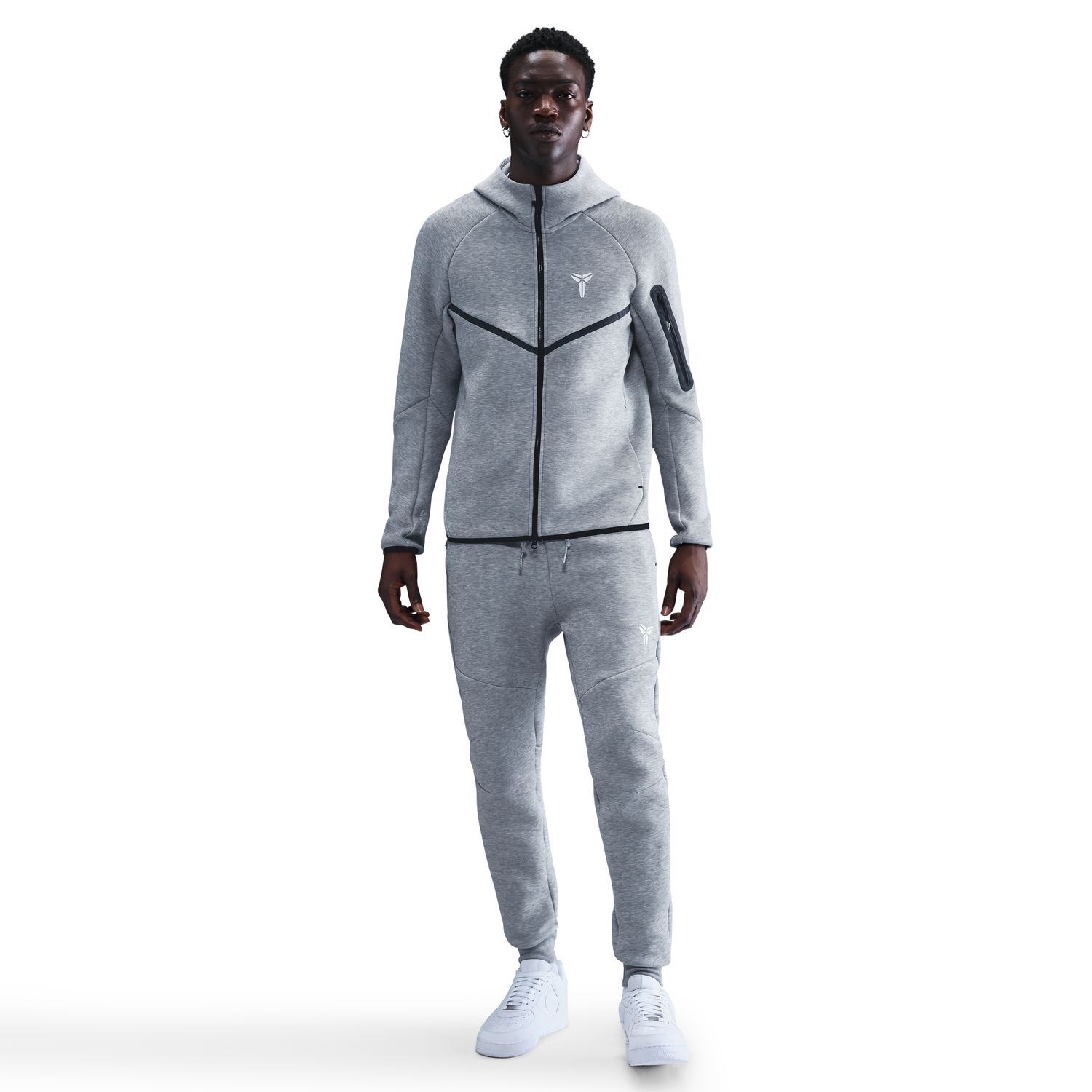 Nike Kobe Tech Fleece Full-Zip Windrunner Jacket Heather Grey - Pánské - Bunda Nike - Šedé - IB2713-063 - Velikost: 3XL