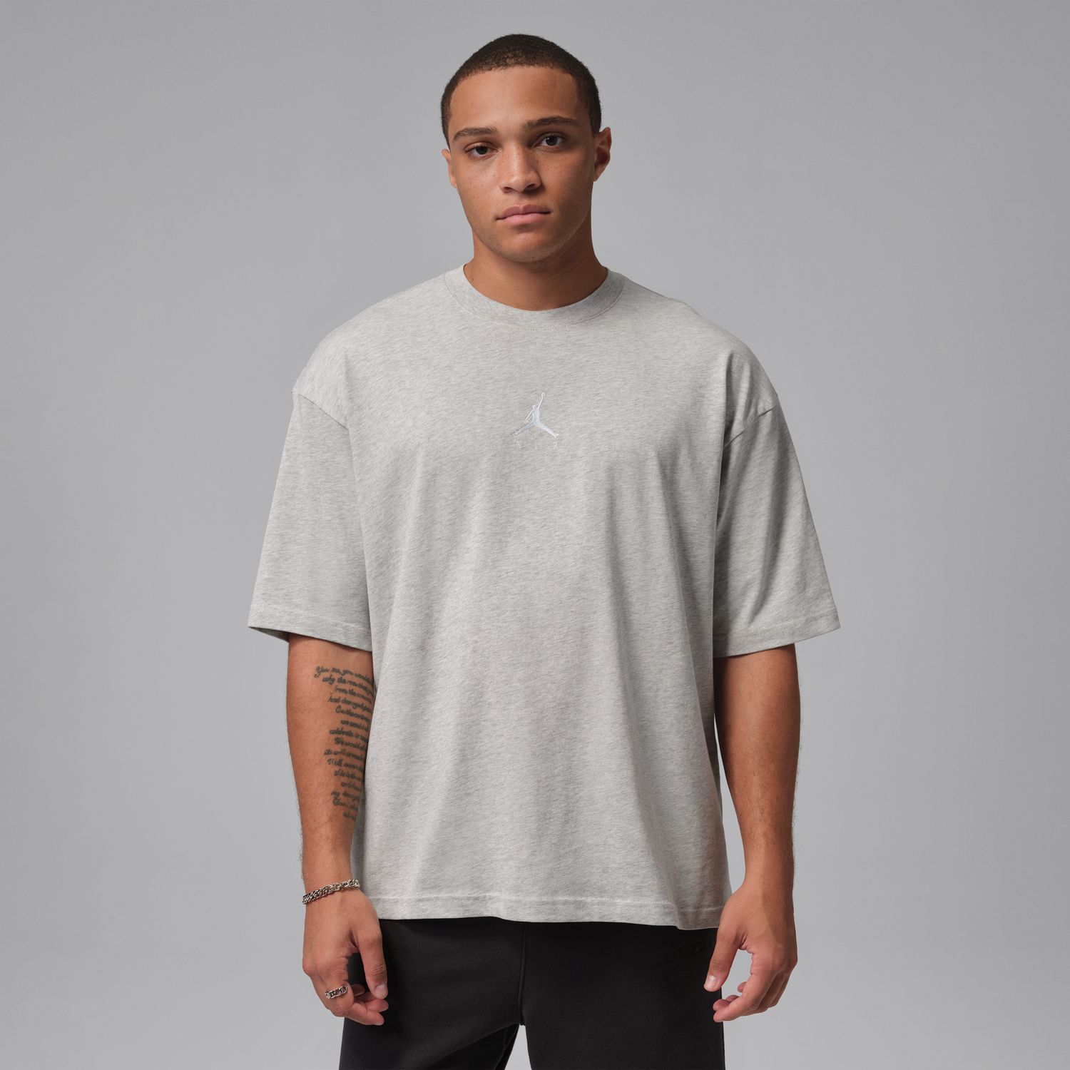 Jordan Flight Essentials Oversized Tee Heather Grey - Pánské - Triko Jordan - Šedé - IB7345-050 - Velikost: XL