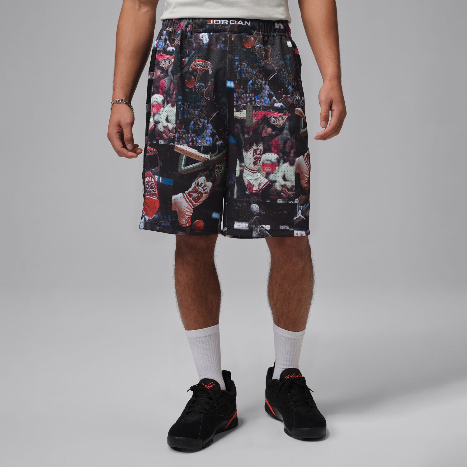 Jordan Flight Printed Cat Scratch Shorts - Pánské - Kraťasy Jordan - Černé - IF1841-010 - Velikost: 2XL