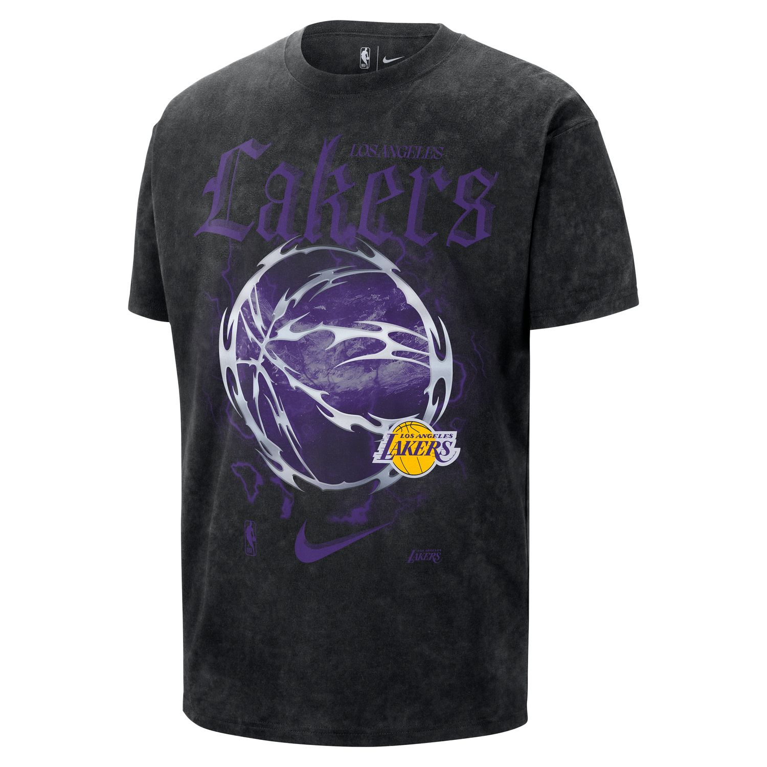 Nike NBA Max90 Los Angeles Lakers Courtside "Halloween" Tee - Pánské - Triko Nike - Černé - IF3082-010 - Velikost: 2XL