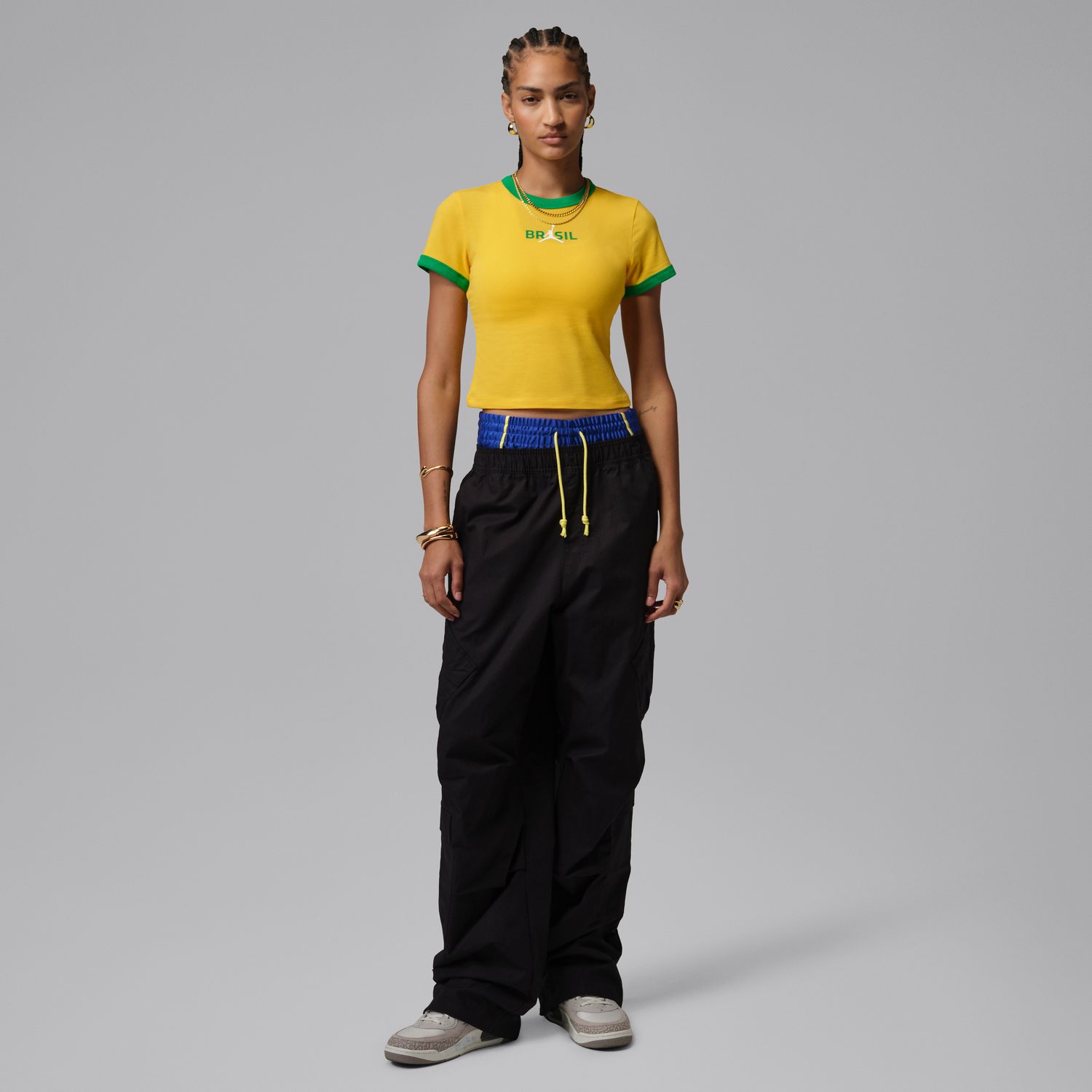 Levně Jordan Wmns Graphic Brazil Crewneck Shirt Varsity Maize - Dámské - Triko Jordan - Žluté - IF3926-741