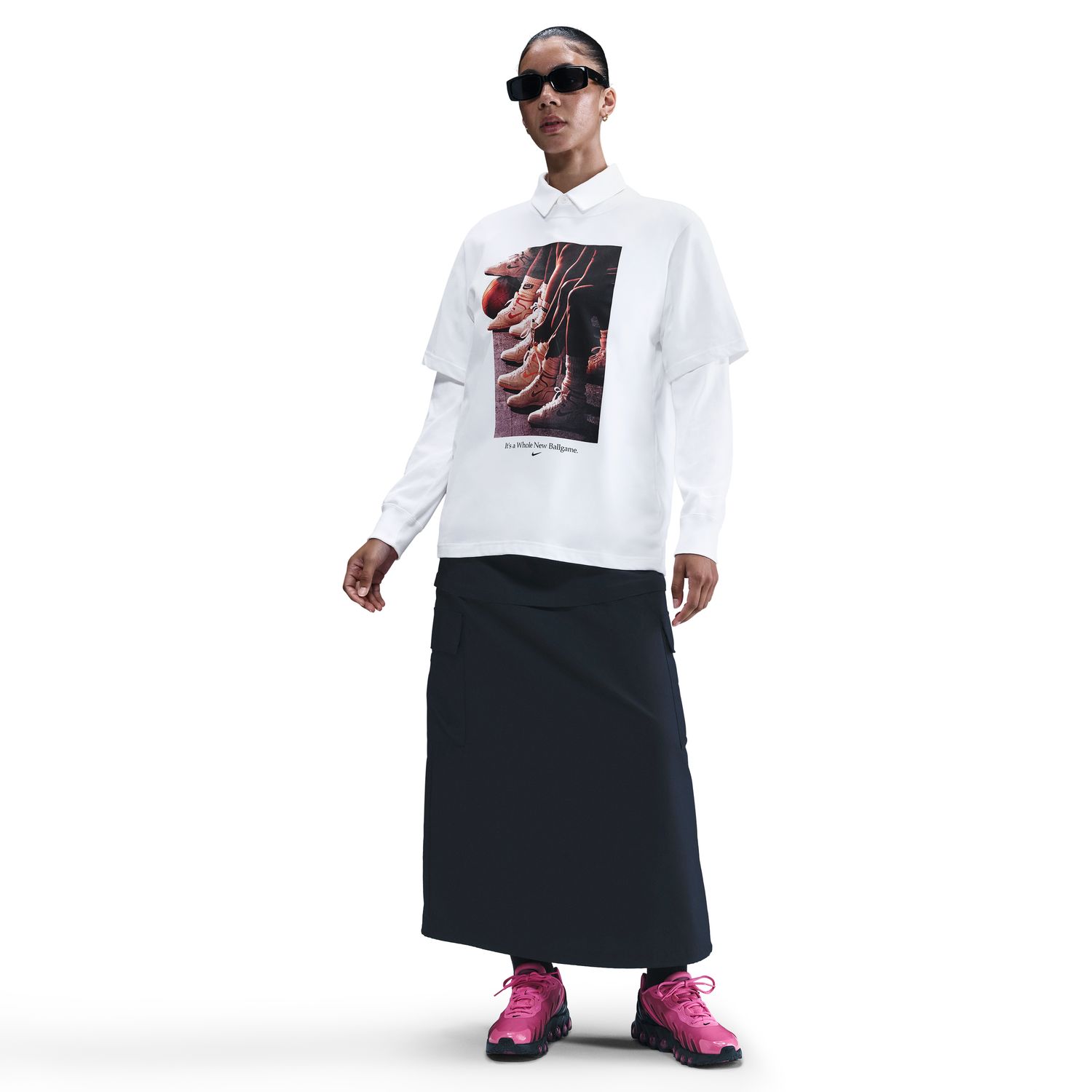 Nike Dri-FIT Wmns Graphic Basketball Tee White - Dámské - Triko Nike - Bílé - IF4945-100 - Velikost: L