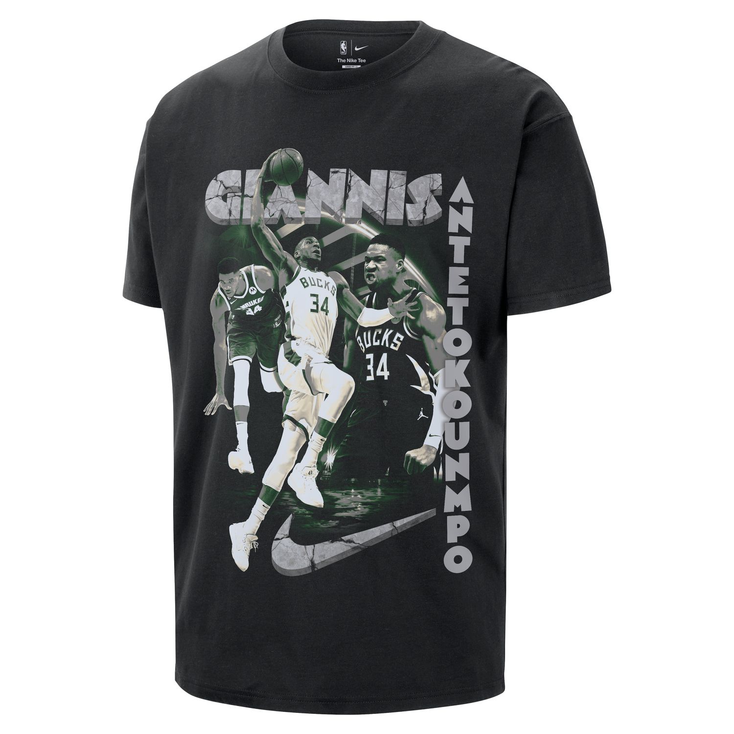 Nike NBA Giannis Antetokounmpo Tee - Pánské - Triko Nike - Černé - II7128-010 - Velikost: S