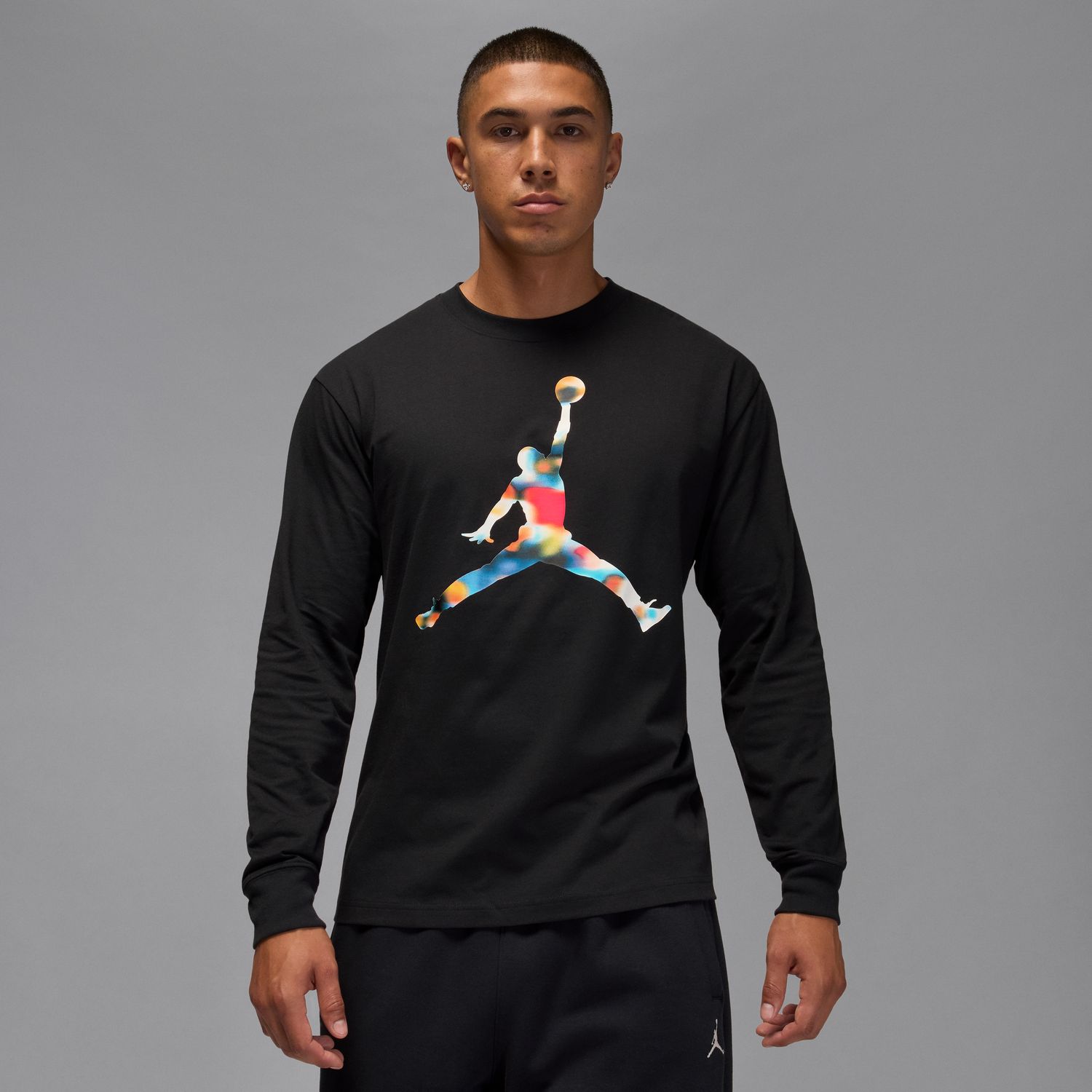 Jordan Flight Long-Sleeve Crewneck Tee Black - Pánské - Triko Jordan - Černé - IM6511-010 - Velikost: S
