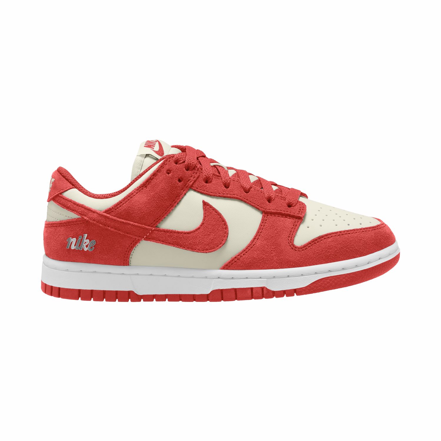 Levně Nike Dunk Low Suede "Sail Light Crimson" Wmns - Dámské - Tenisky Nike - Bílé - IO4244-103