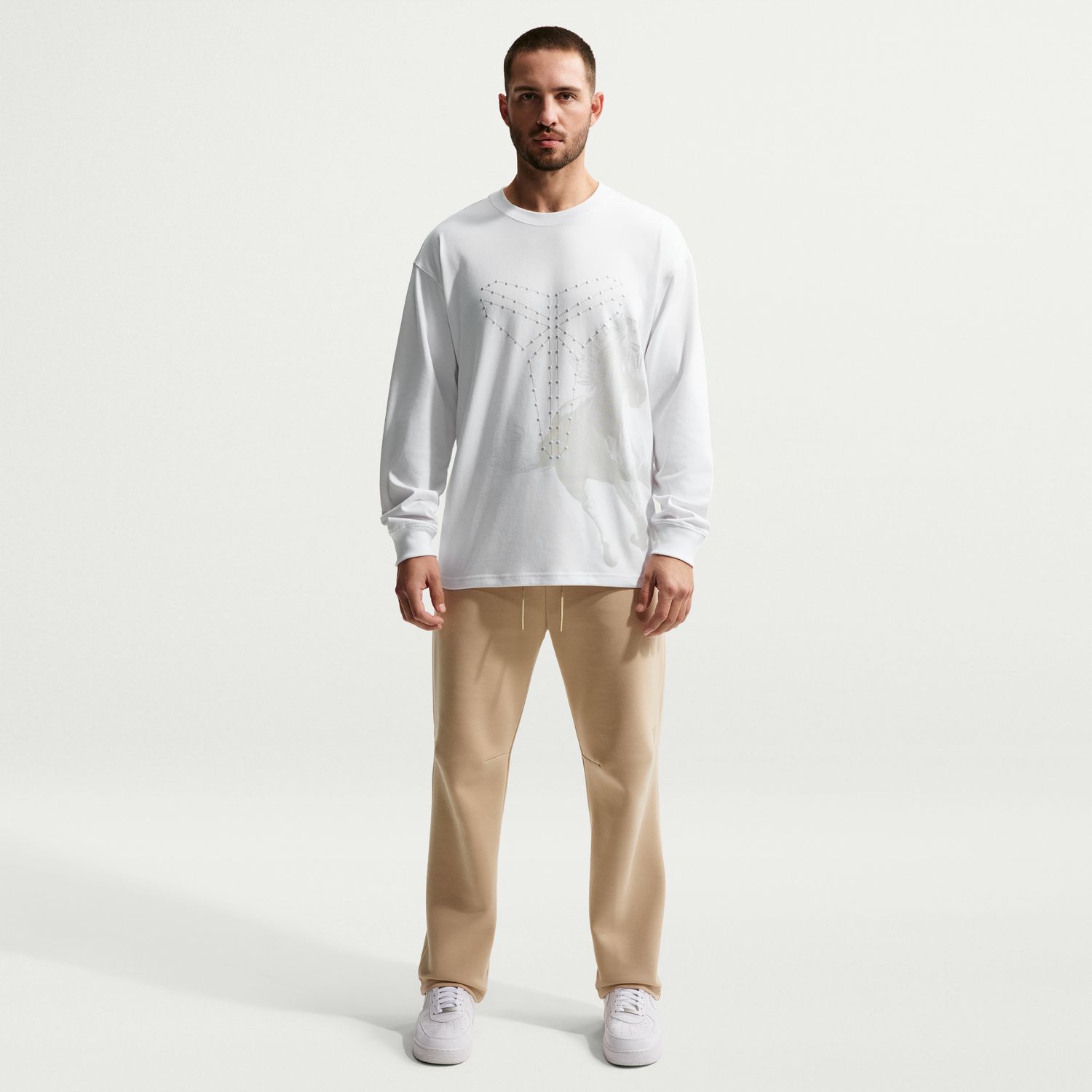 Nike Kobe Dri-FIT Long-Sleeve Basketball Tee White - Pánské - Triko Nike - Bílé - IQ2372-100 - Velikost: 2XL