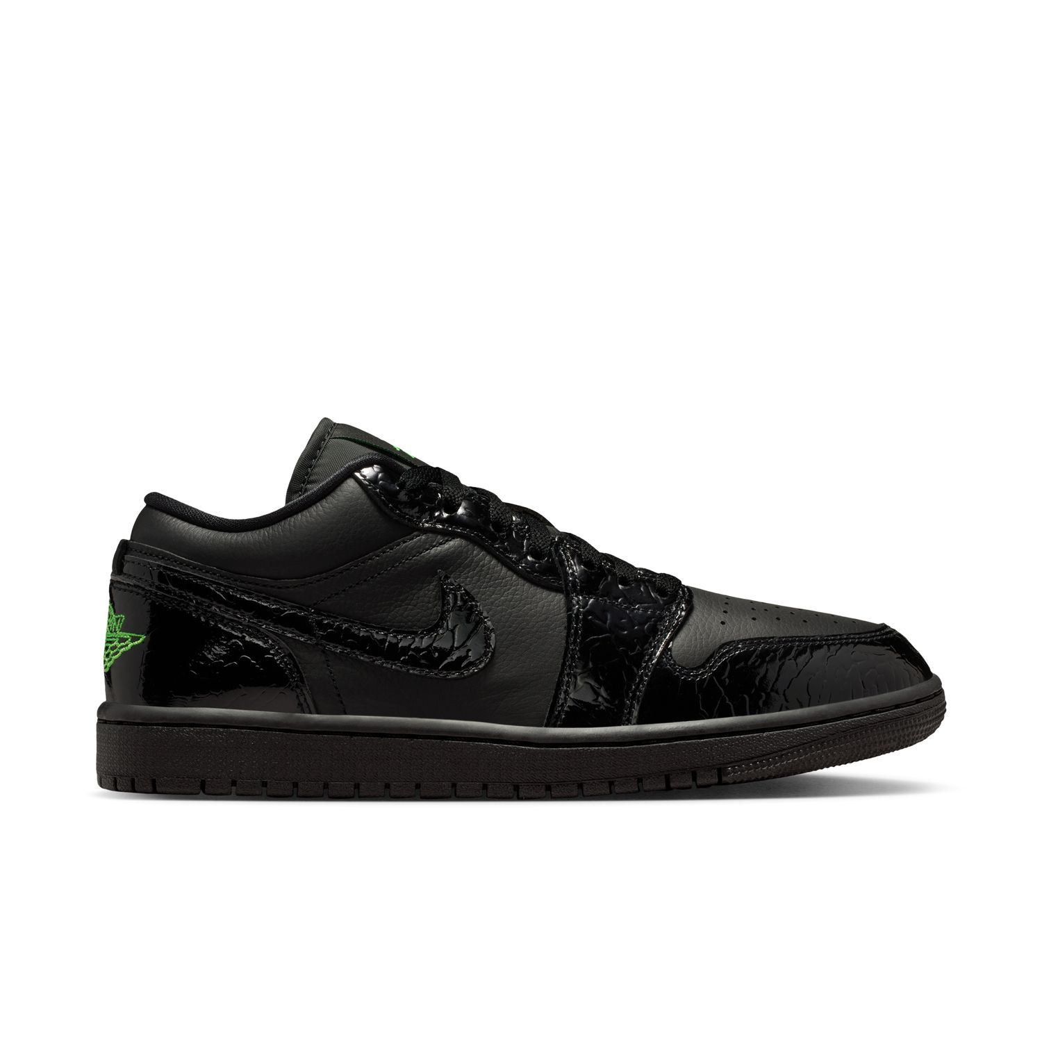 Levně Air Jordan 1 Low SE "Black Croc Scream Green" Wmns - Dámské - Tenisky Jordan - Černé - IQ9701-010