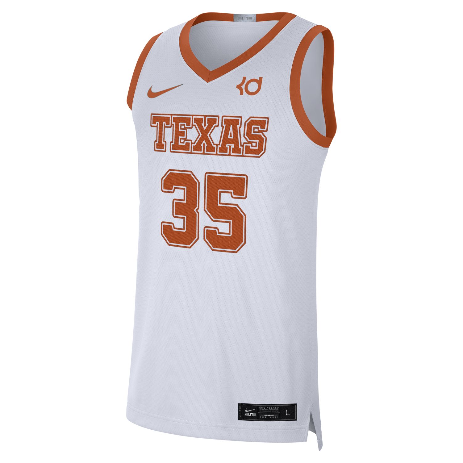 Nike Dri-FIT College Texas Kevin Durant Limited Jersey - Pánské - Dres Nike - Bílé - CN3018-100 - Velikost: 2XL
