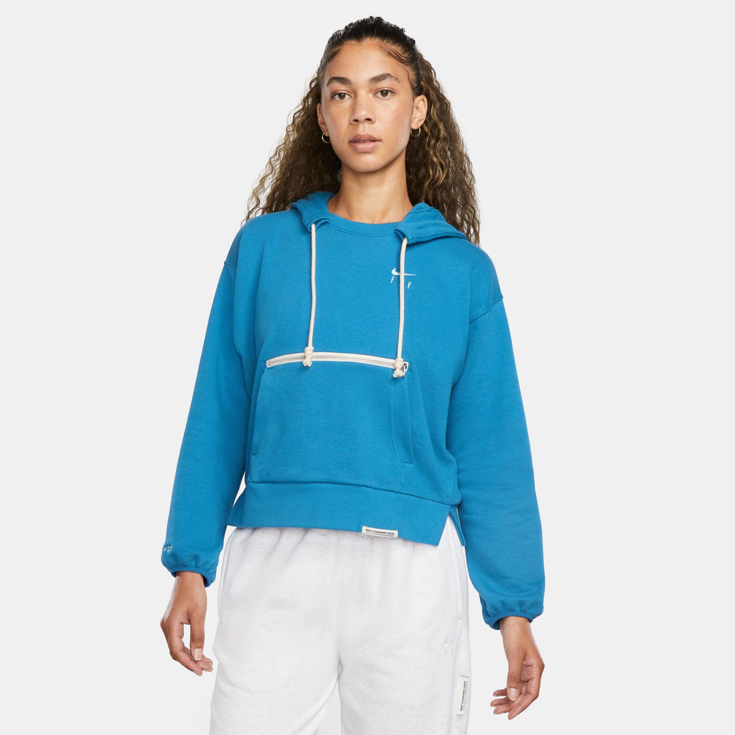 Nike Dri-FIT Swoosh Fly Standard Issue Wmns Pullover Industrial Blue - Dámské - Mikina Nike - Modré - DA6483-457 - Velikost: S