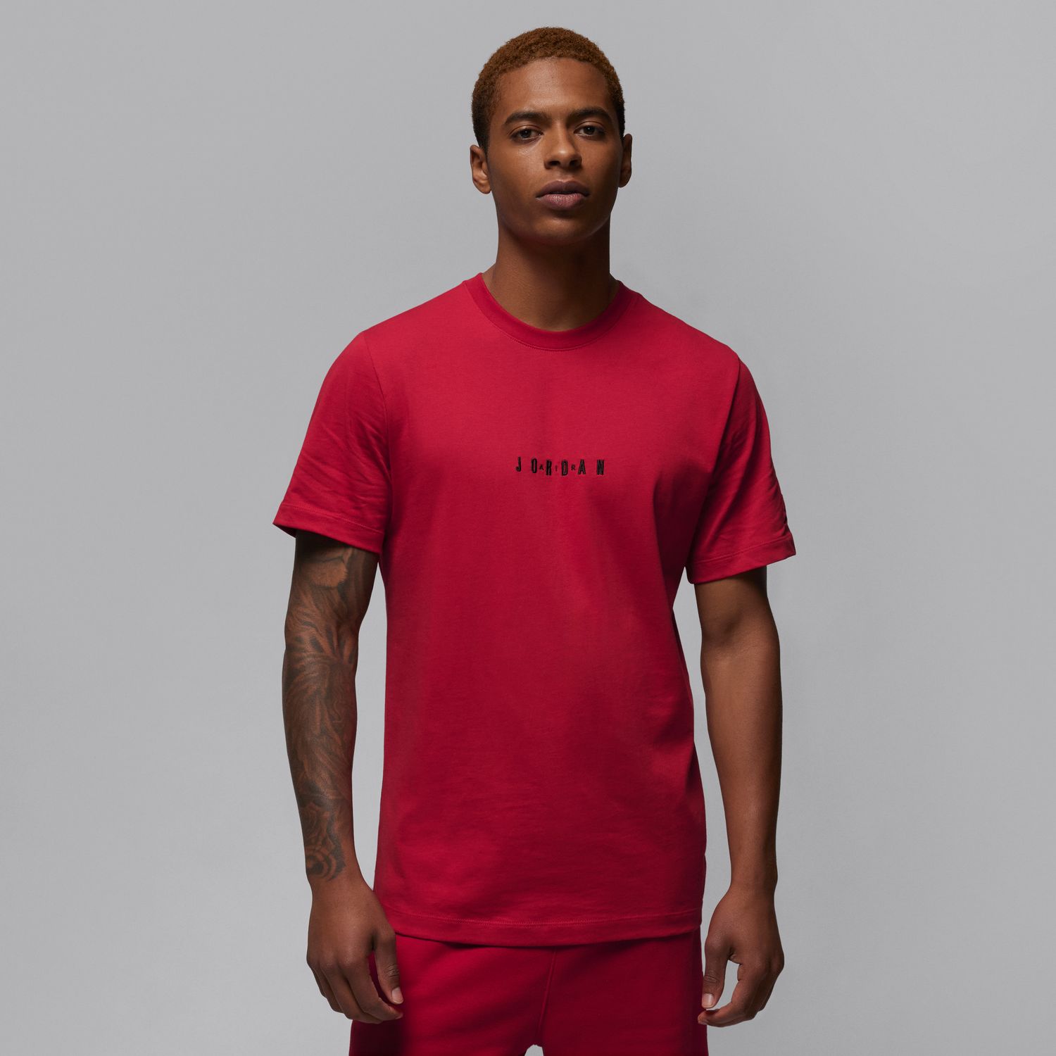 Levně Jordan Air Embroidered Tee Red - Pánské - Triko Jordan - Červené - DM3182-689