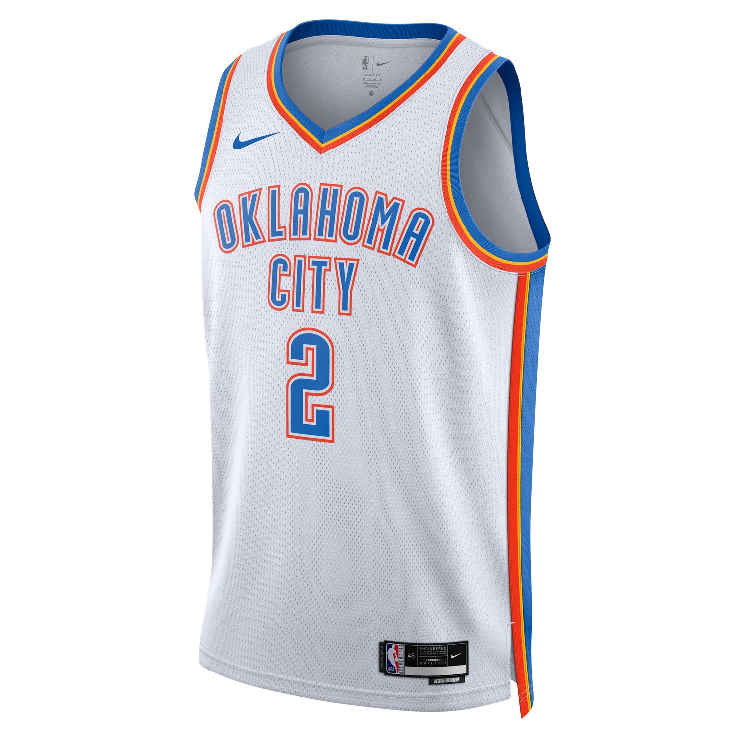 Nike Dri-FIT NBA Oklahoma City Thunder Association Edition 2022/23 Swingman Jersey - Pánské - Dres Nike - Bílé - DN2088-100 - Velikost: 2XL