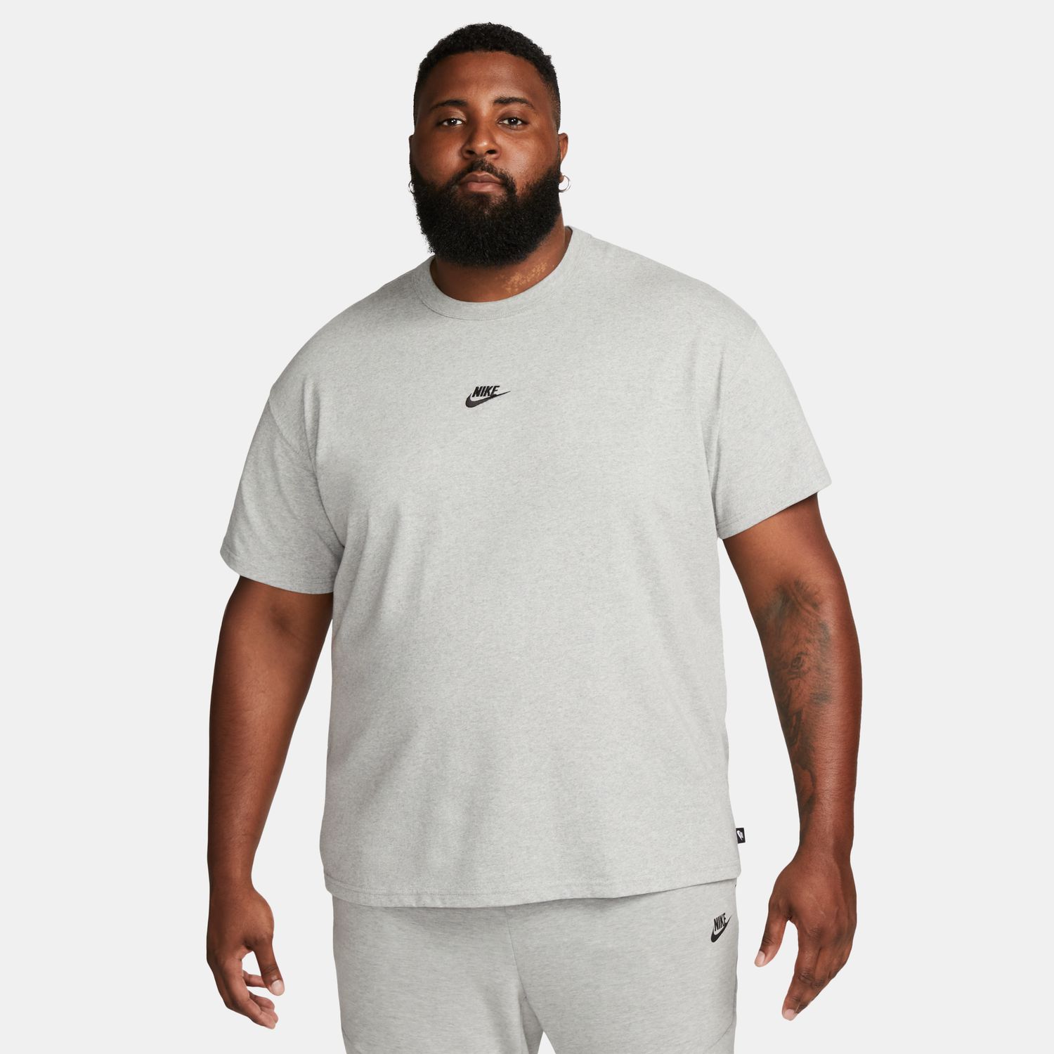 Nike Sportswear Premium Essentials Sustainable Tee Heather Grey - Pánské - Triko Nike - Šedé - DO7392-063 - Velikost: 2XL