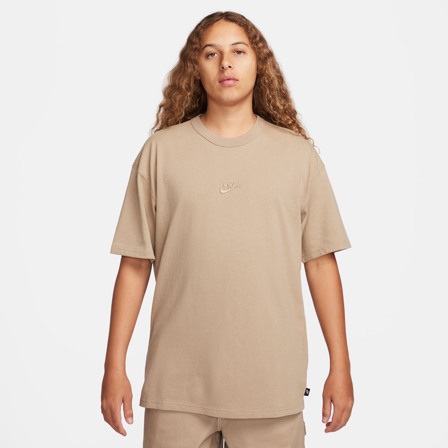 Levně Nike Sportswear Premium Essentials Tee Khaki - Pánské - Triko Nike - Hnědé - DO7392-247