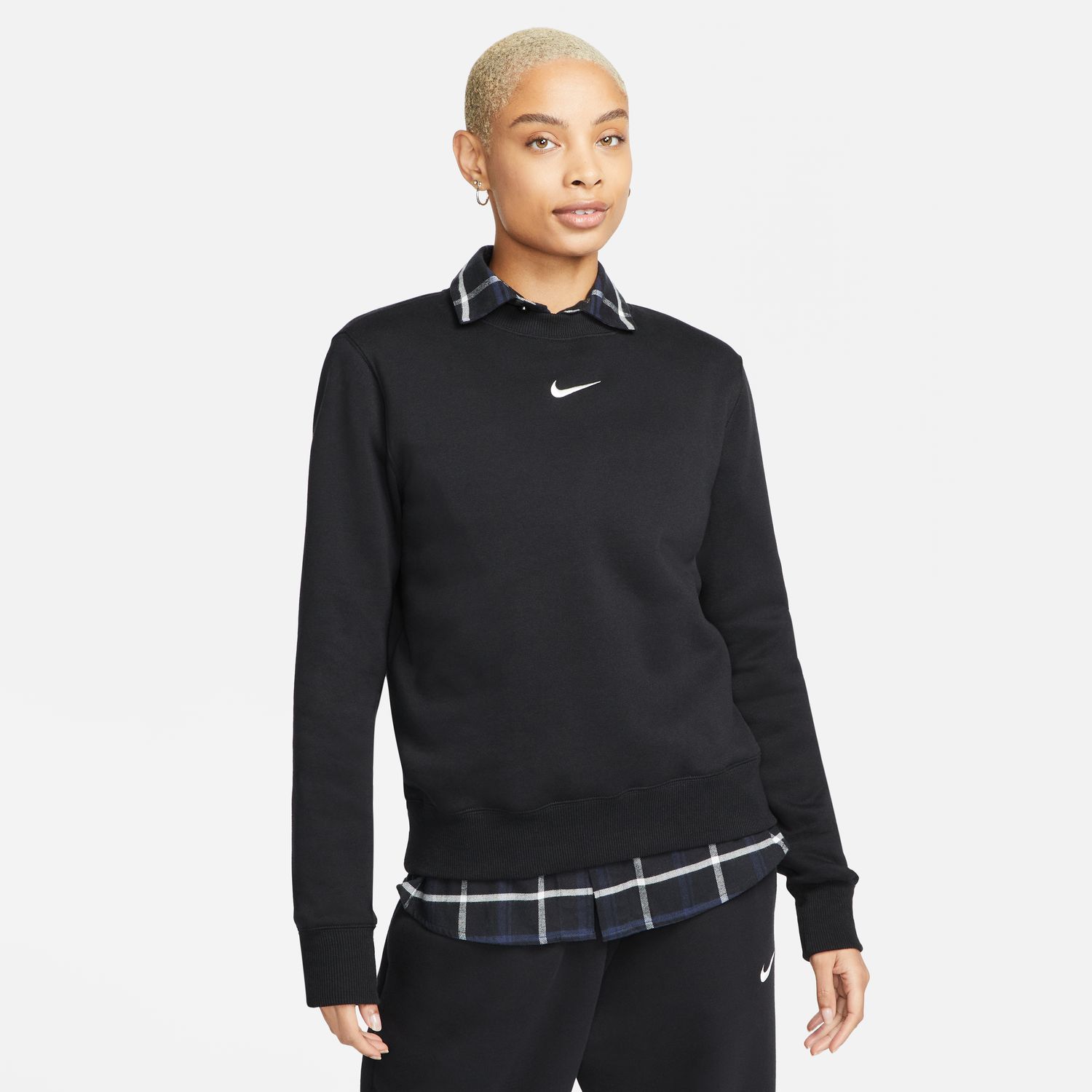 Nike Sportswear Phoenix Fleece Wmns Crew-Neck Sweatshirt Black - Dámské - Mikina Nike - Černé - DQ5751-010 - Velikost: L